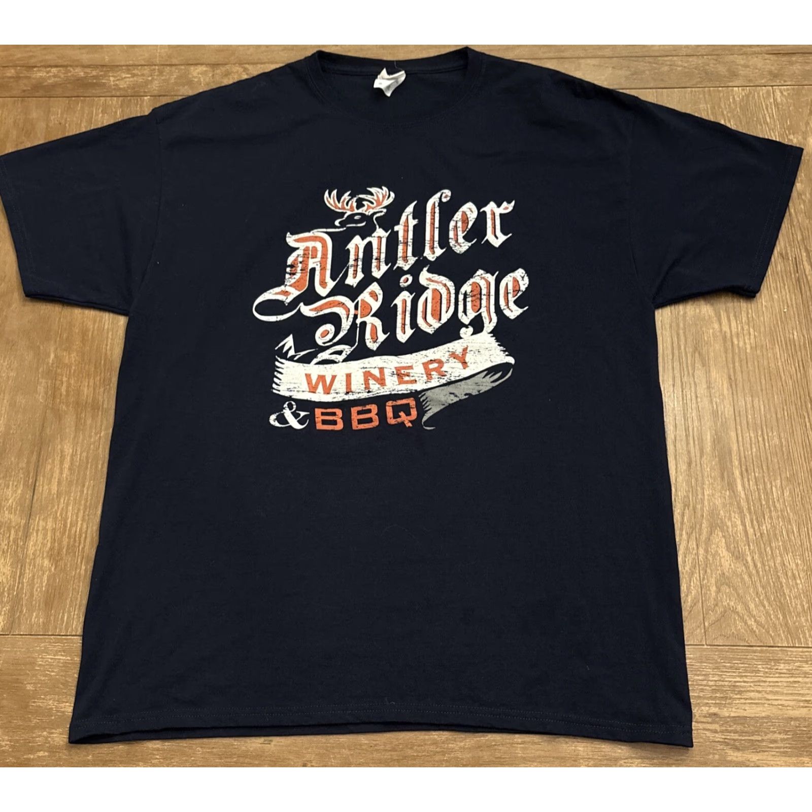 Jerzees Antler Ridge Winery Jim Thorpe PA Skeleton Dragon T-Shirt XL Blue Jerzees Mens Size US XL / EU 56 / 4 - 2 Thumbnail
