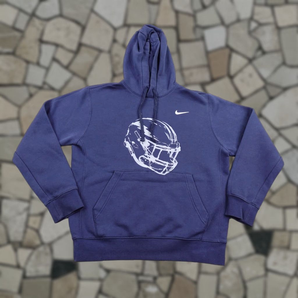 Nike Nike Hoodie Mens Small Blue Football Helmet Fleece Sweatshirt Pullover Athletic Size US S / EU 44-46 / 1 - 1 Thumbnail