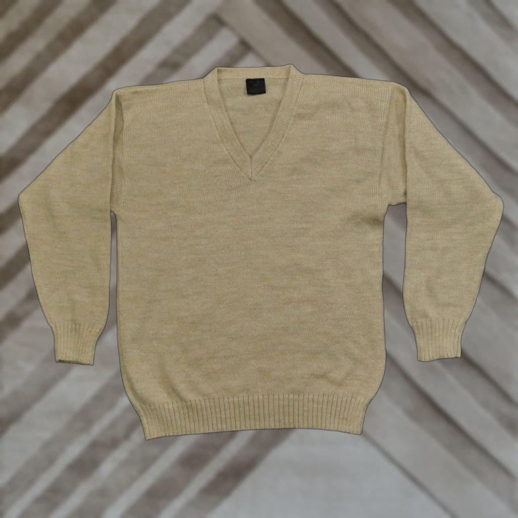 Vintage VINTAGE Alpaca Sweater Mens Medium Tan Brown Pullover V Neck Peru Size US M / EU 48-50 / 2 - 1 Thumbnail