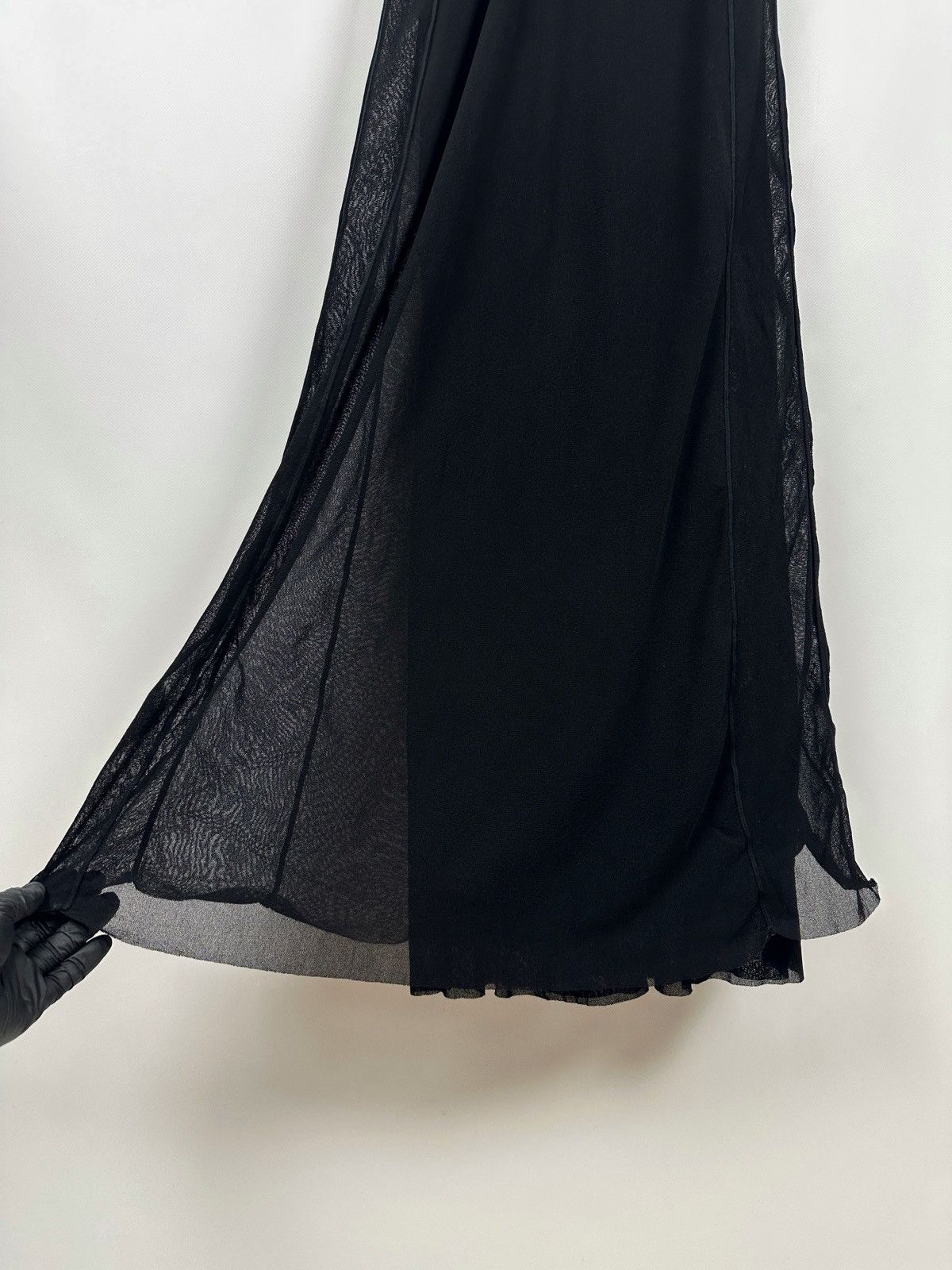 Jean Paul Gaultier Vintage Jean Paul Gaultier Black Gothic Mesh Hood Maxi Dress Size S / US 4 / IT 40 - 12 Thumbnail