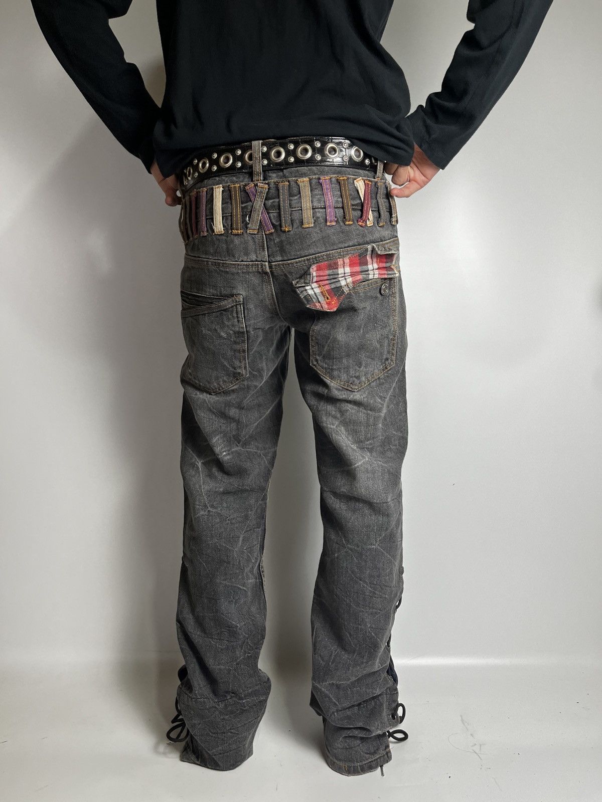 If Six Was Nine × Japanese Brand × Le Grande Bleu (L.G.B.) Lace up nylaus double waist pant vkei style japanese brand Size US 30 / EU 46 - 3 Thumbnail