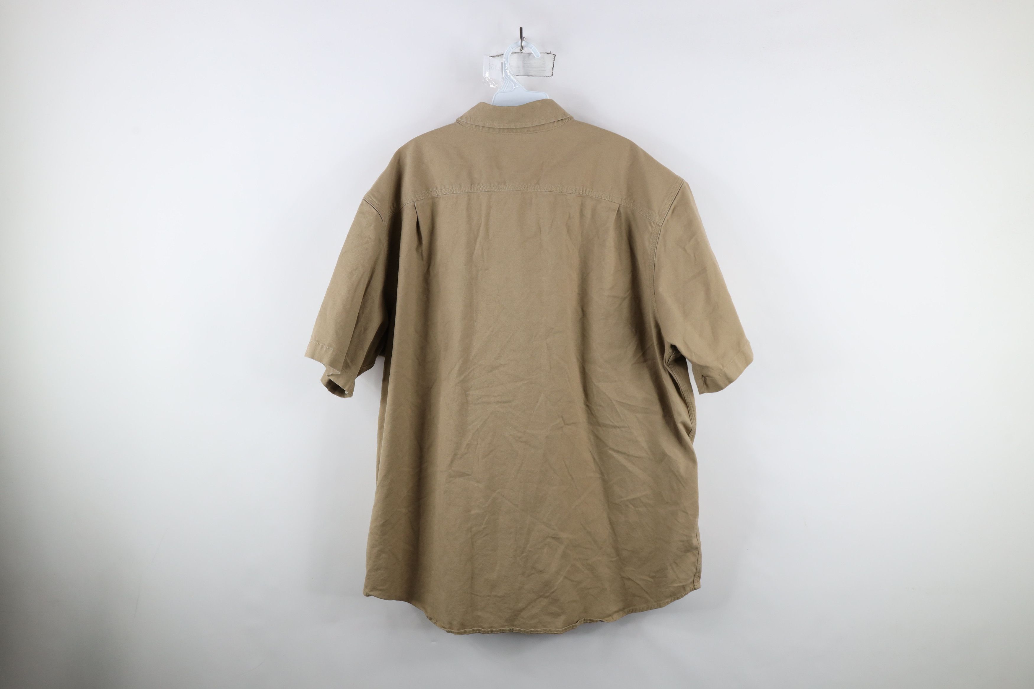 Carhartt × Vintage Carhartt Fit Spell Out Canvas Collared Button Shirt Beige Size US XXL / EU 58 / 5 - 8 Thumbnail