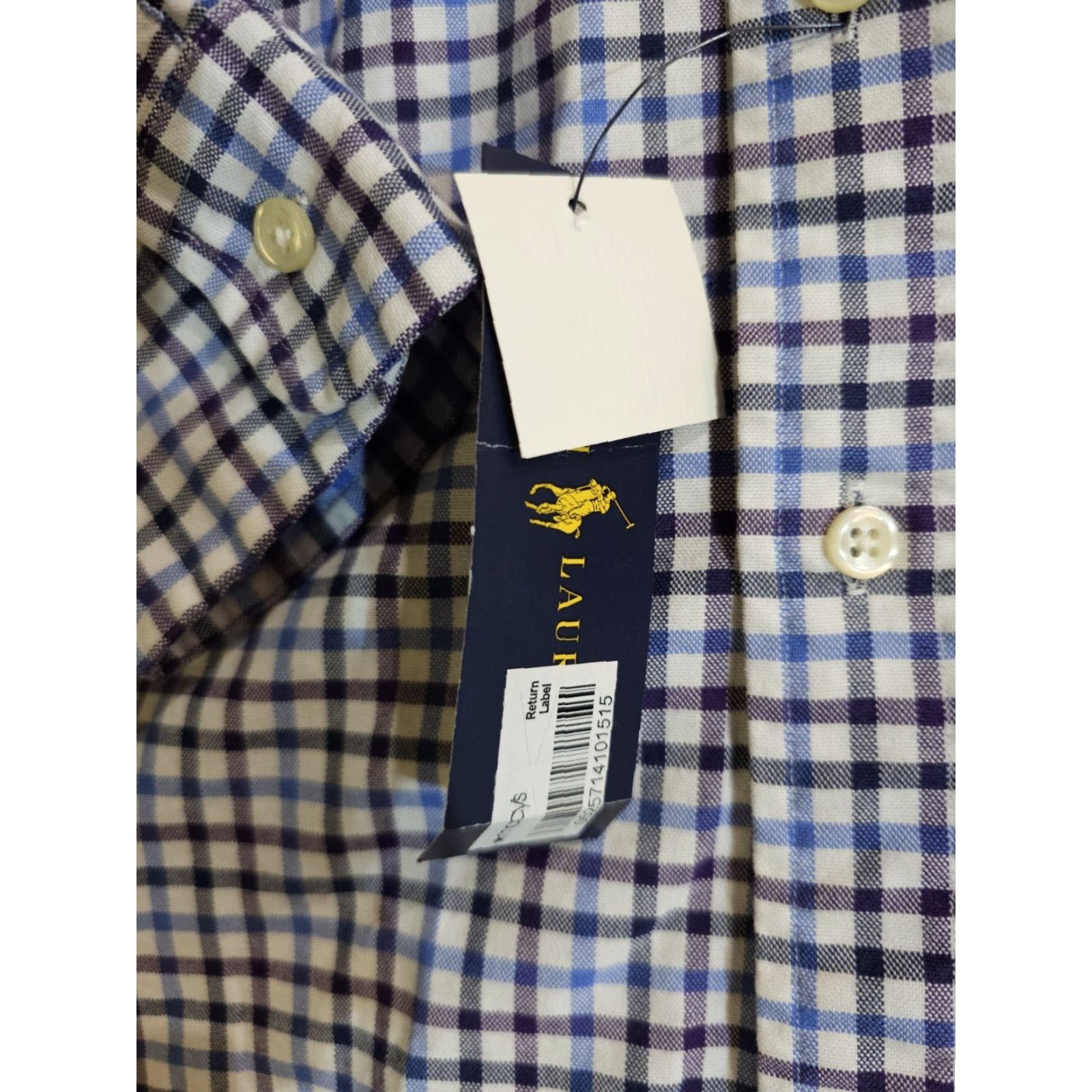 Ralph Lauren Ralph Lauren NWTs Classic Oxford Button-up Shirt Blue Purple Check Mens Sm Size US S / EU 44-46 / 1 - 6 Thumbnail