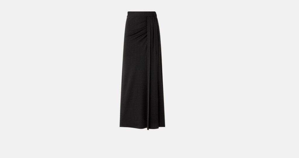 o1bcso1str0226 341J45 Long Draped Skirt in Black