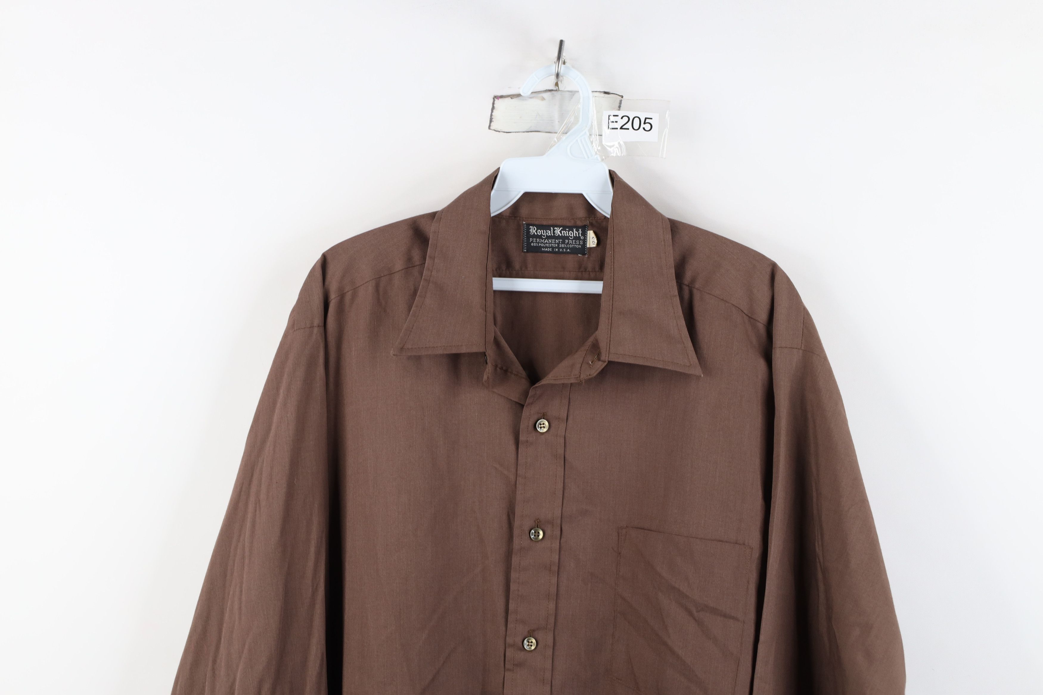 Vintage Vintage 70s Streetwear Faded Collared Button Shirt Brown USA Size US M / EU 48-50 / 2 - 2 Thumbnail