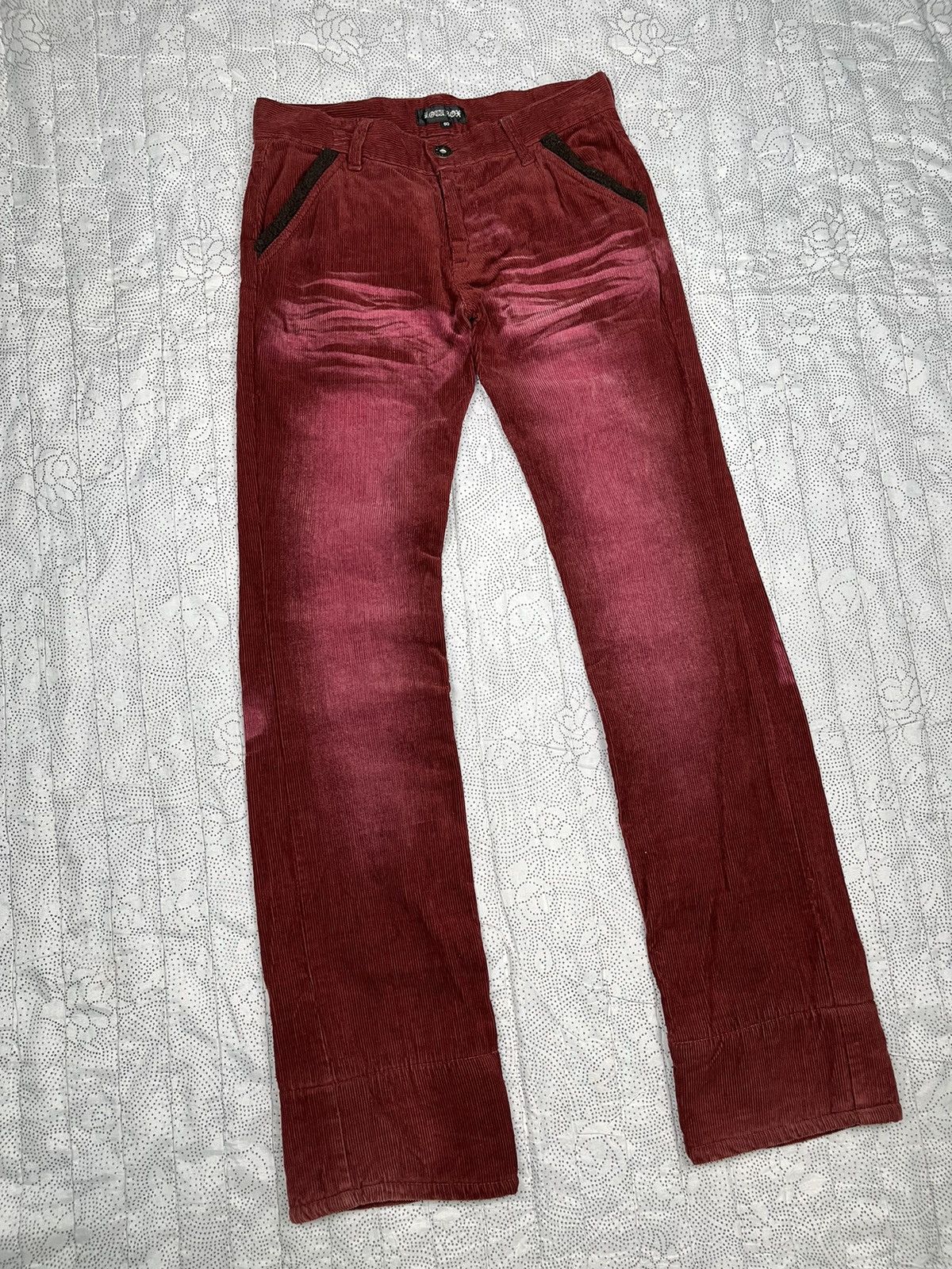 LOWBOX Distressed Corduroy Pants Lowbox Japanese Brand Size US 30 / EU 46 - 4 Thumbnail