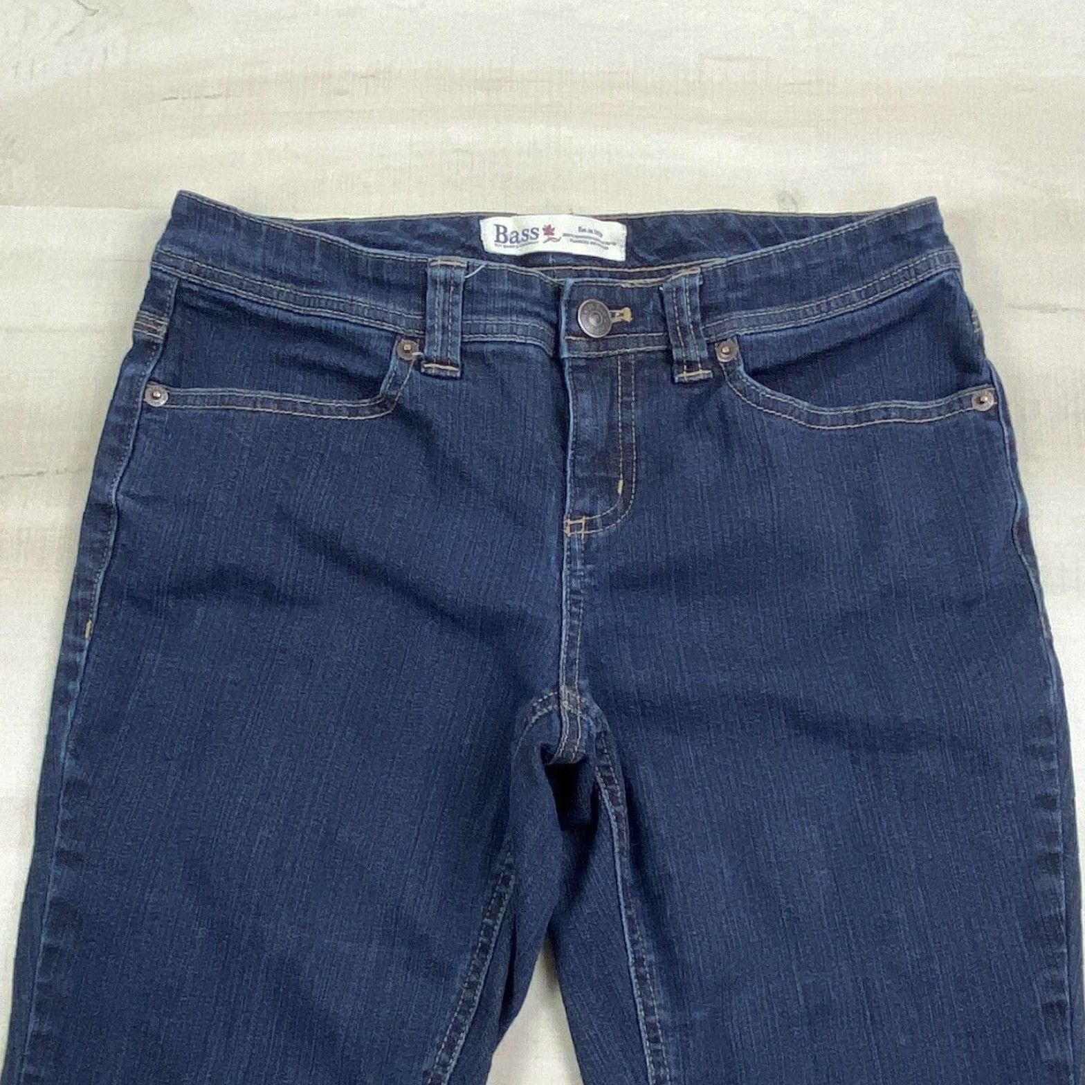 Vintage GH Bass Womens Straight Jeans Low Rise Medium Wash Blue Stretch Size 4 Size 27" / US 4 / IT 40 - 2 Thumbnail