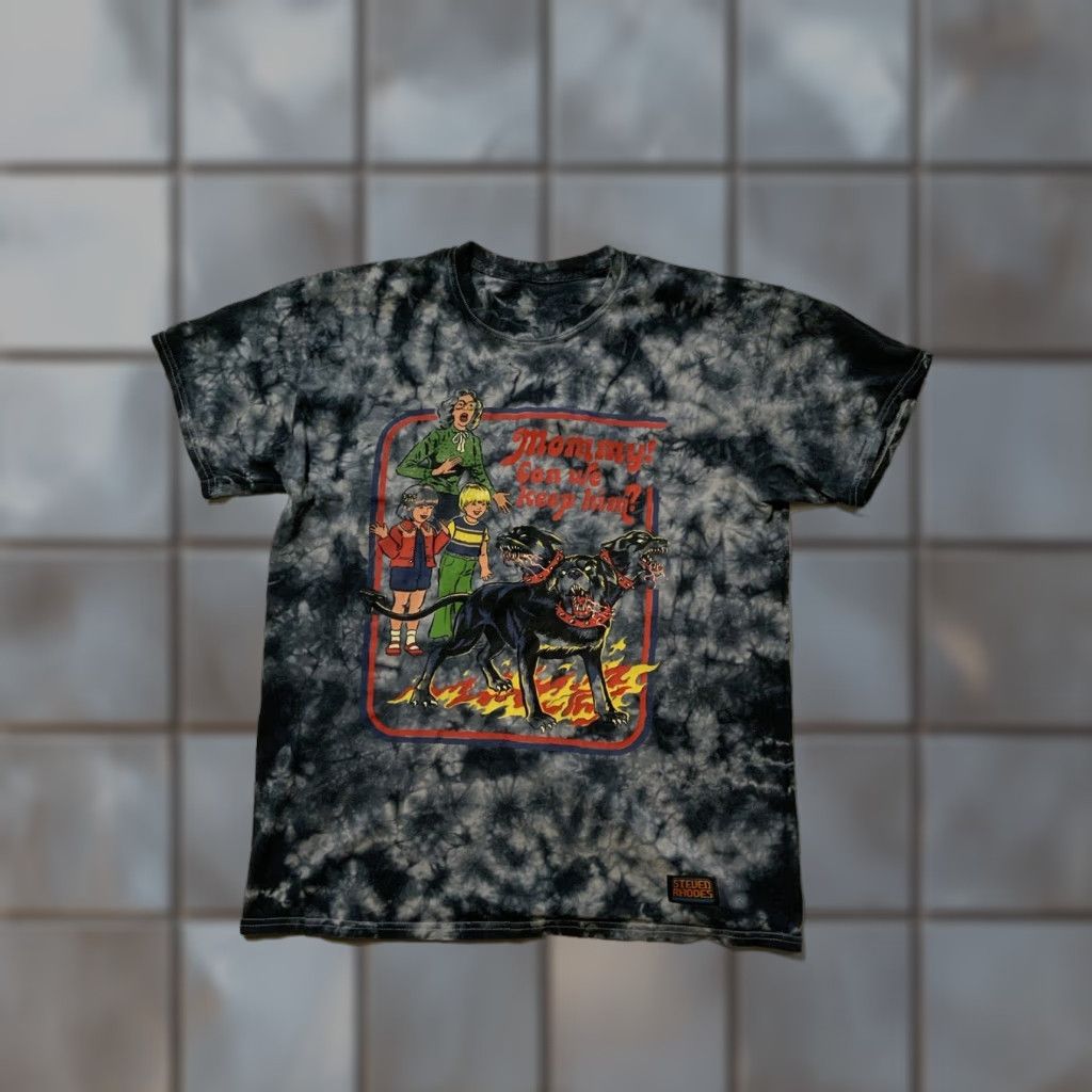 RHODE Steven Rhodes Mommy Can We Keep Him Three Headed Dog Graphic Tie Dye T-Shirt Sz. M Mens Shirt M Multicolor Dog Three Headed Steven Rhodes Size US M / EU 48-50 / 2 - 1 Thumbnail