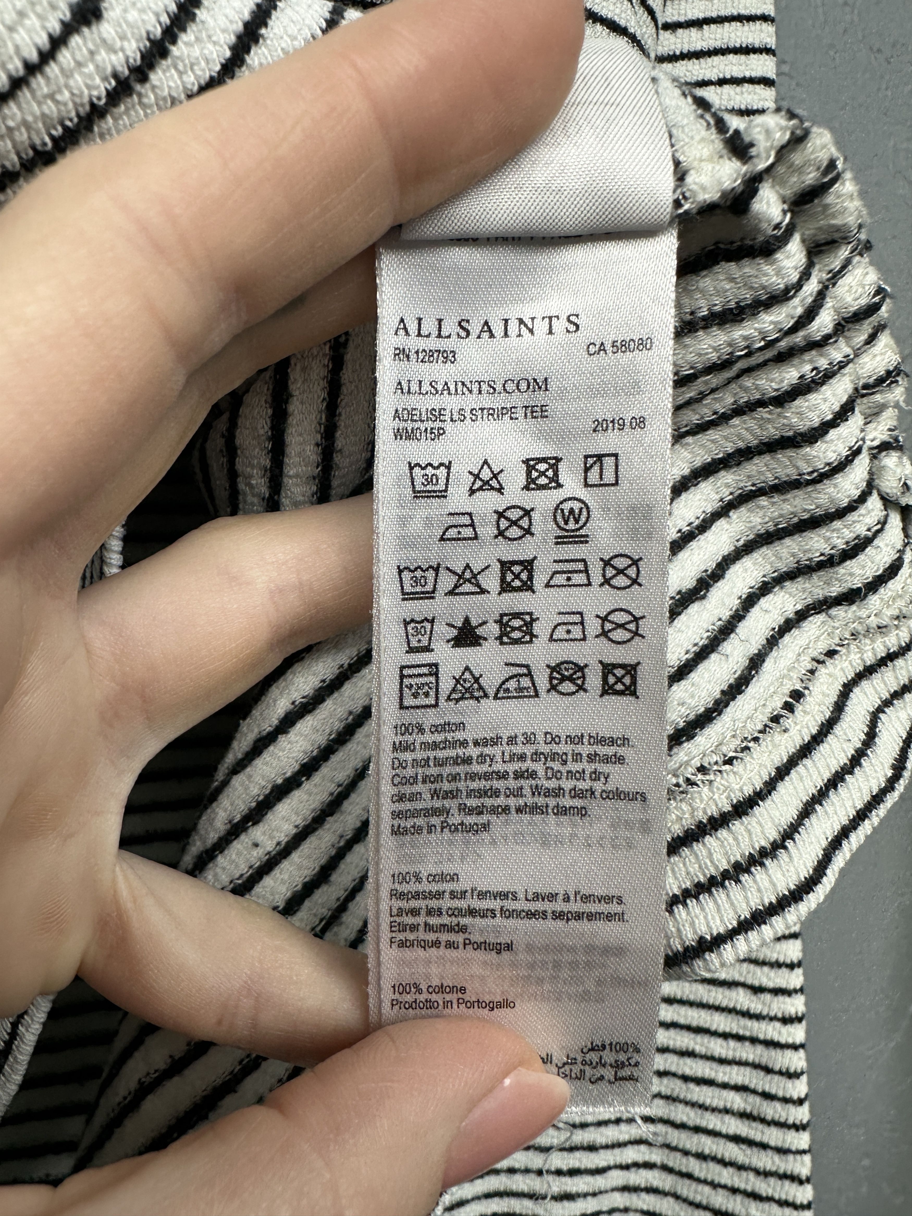 Allsaints Allsaints Womens Adelise Long Sleeve Striped T-Shirt Size S / US 4 / IT 40 - 4 Thumbnail