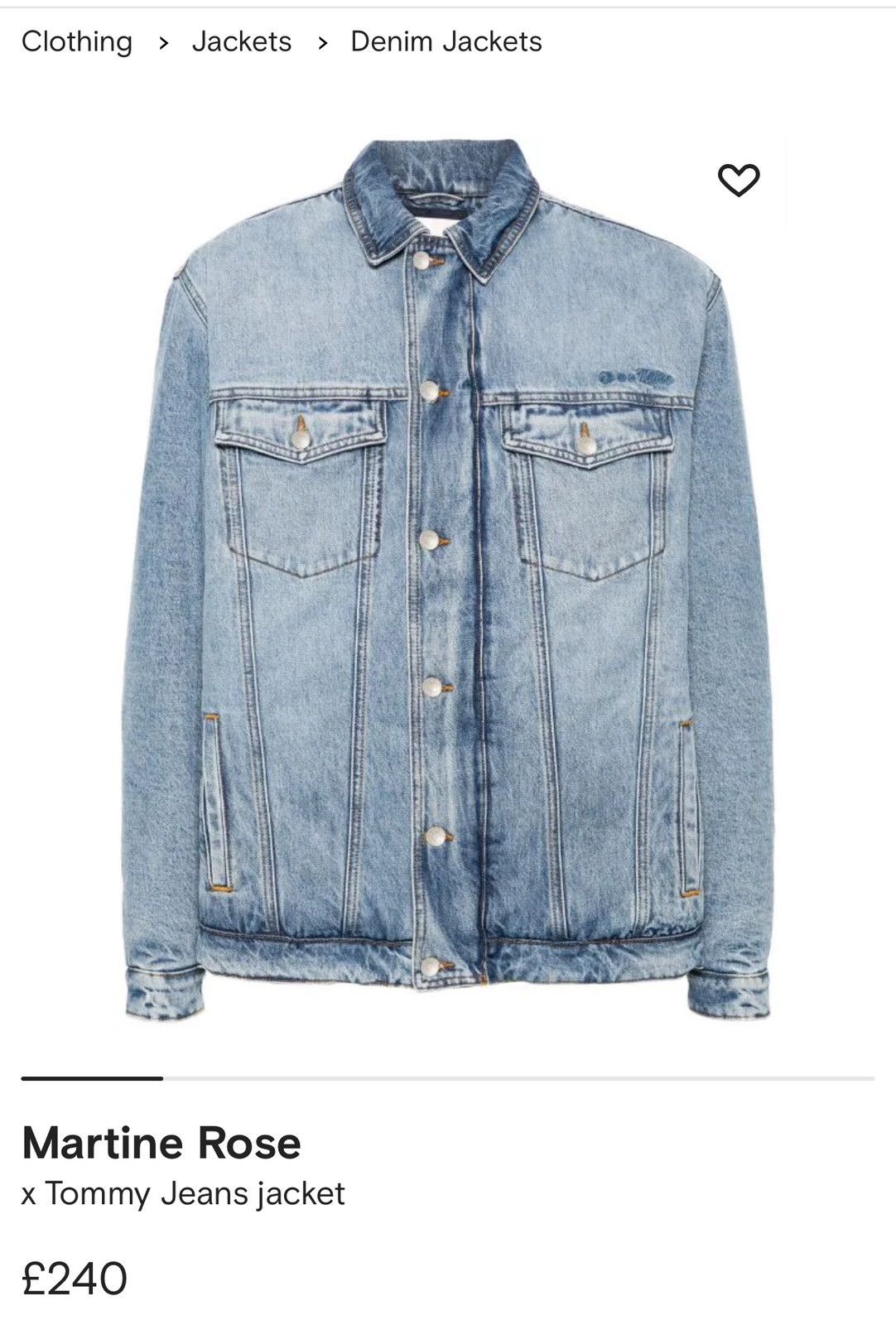Martine Rose Martine Rose 19SS Hybrid Track Jacket [Light Denim 