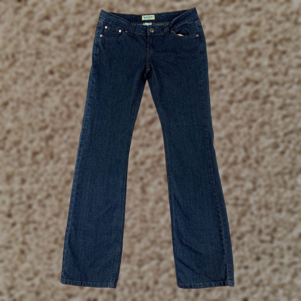 Vintage Blue Ice Jeans Women Bootcut Cotton Blend Denim 5 Regular Blue 28x31 5-Pocket Embroidered Logo Vintage? No Ladies Jeans 90s? Size 27" / US 4 / IT 40 - 1 Thumbnail