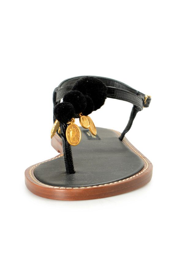Dolce & Gabbana o1y0925 Ankle Strap Thong Sandals in Black Size US 5.5 / IT 35.5 - 4 Thumbnail