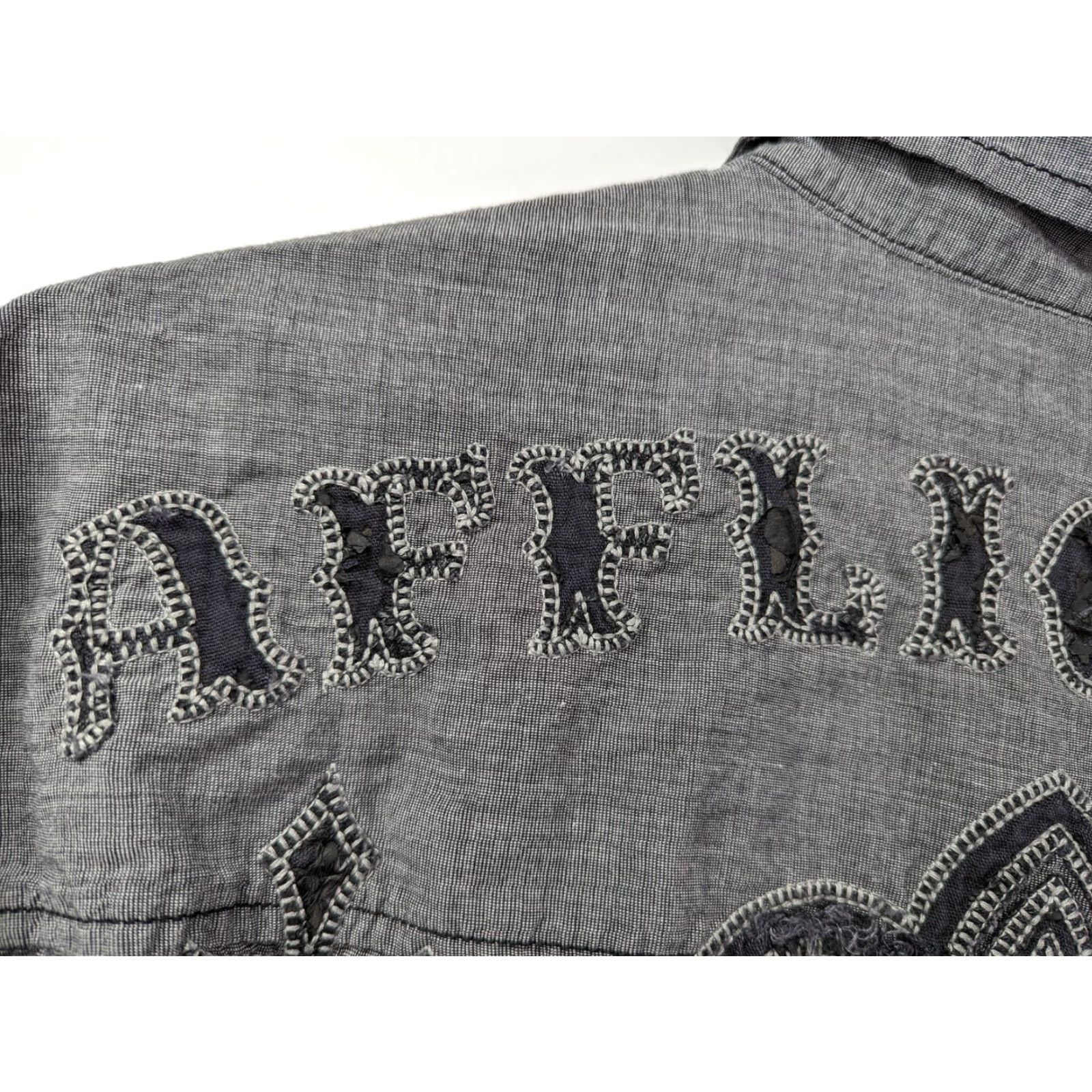 Affliction Affliction Button-Up Long Sleeve Gray 2XL Embroidered Live Fast Cross Black Premium 100% cotton Mens Shirt Size US XXL / EU 58 / 5 - 5 Thumbnail