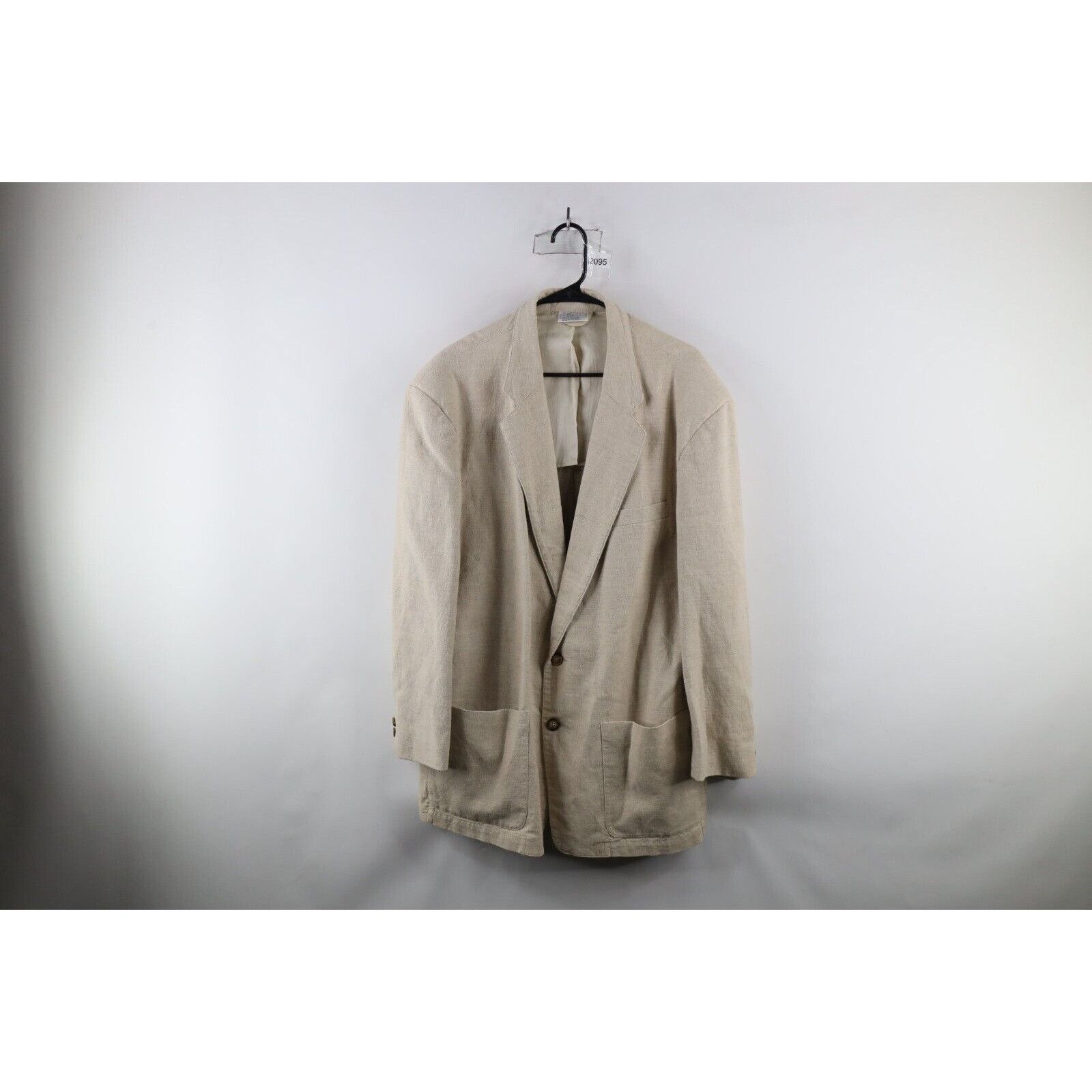 Vintage Vintage 90s Streetwear Linen Blend 2 Button Suit Coat Size US L / EU 52-54 / 3 - 1 Thumbnail
