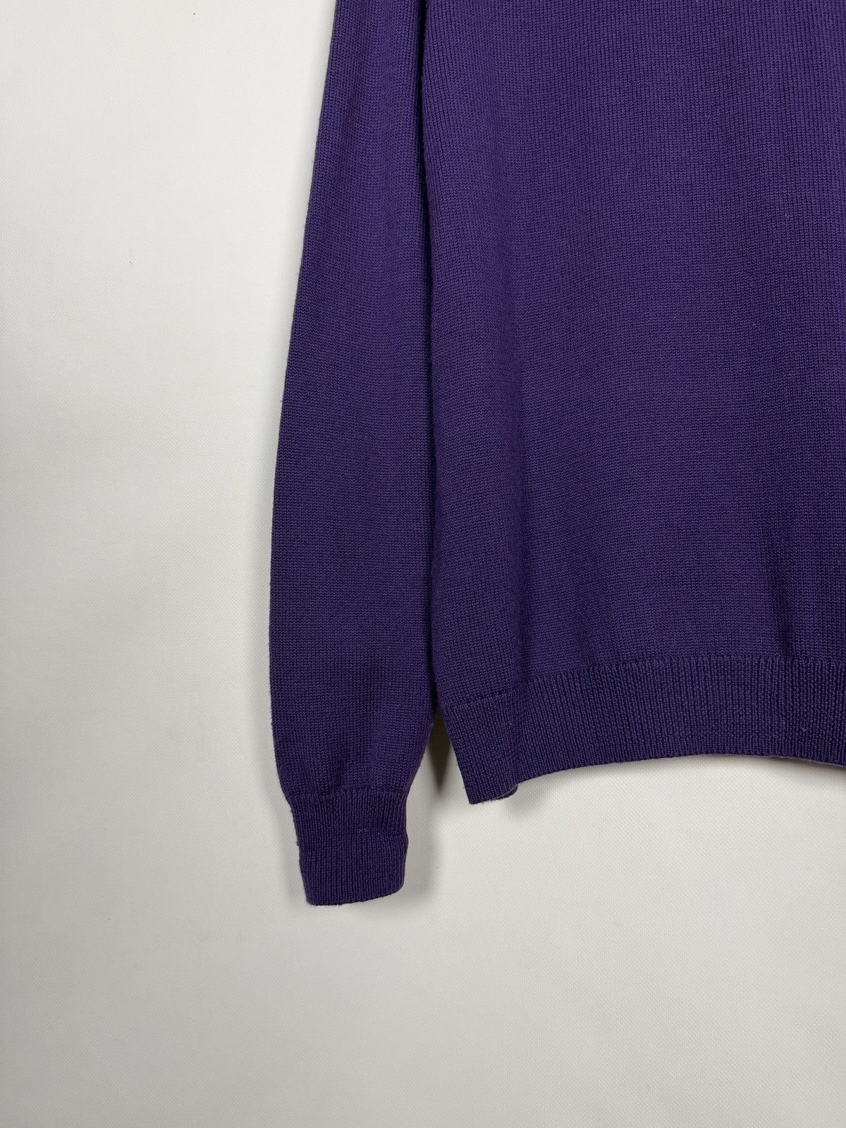 Aquascutum Aquascutum Golf Wool Sweater Cable Knit Pullover Purple Sz M Size US M / EU 48-50 / 2 - 13 Thumbnail