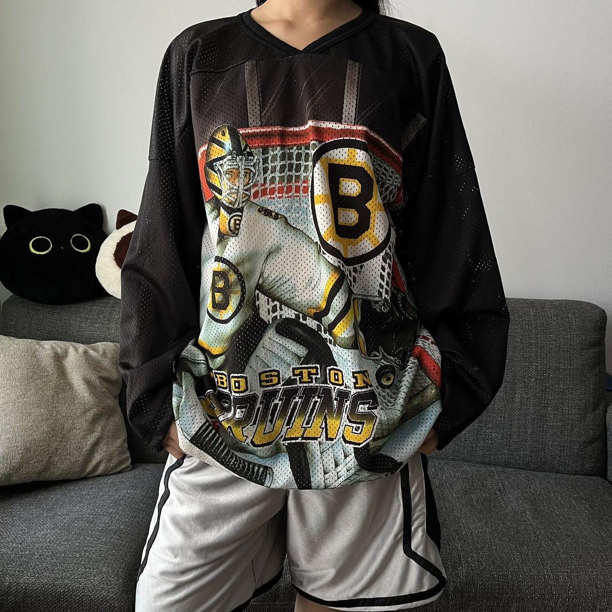 Ccm Vintage 90s CCM NHL Boston Bruins Goalie OVP Hockey Jersey Size US M / EU 48-50 / 2 - 2 Thumbnail