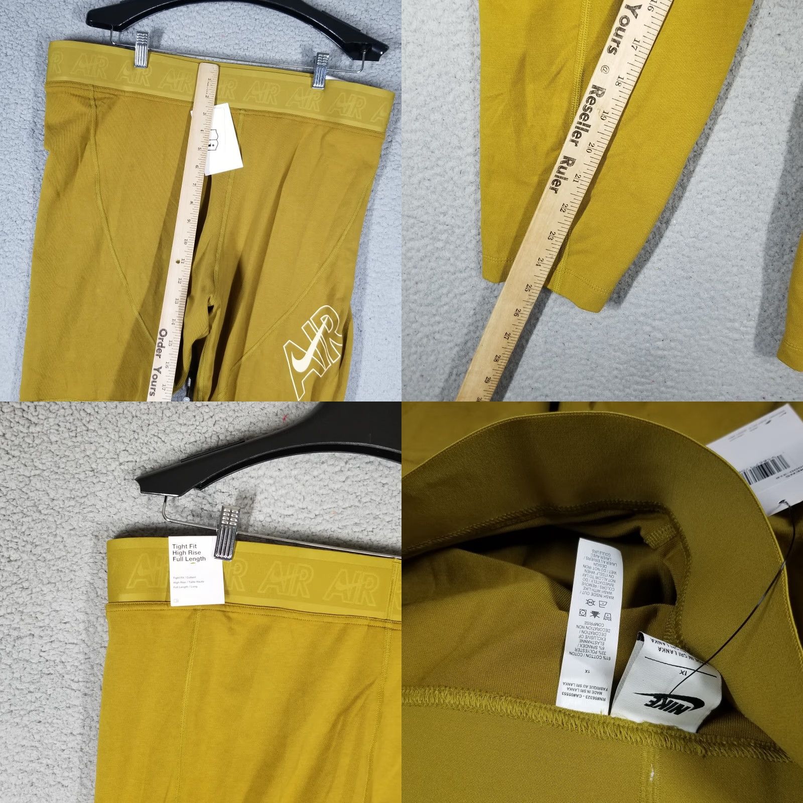 Nike Nike Plus Size Leggings Women 1X Mustard Skinny Compression Athleisure Sportswear Size 40" / US 18 - 8 Thumbnail