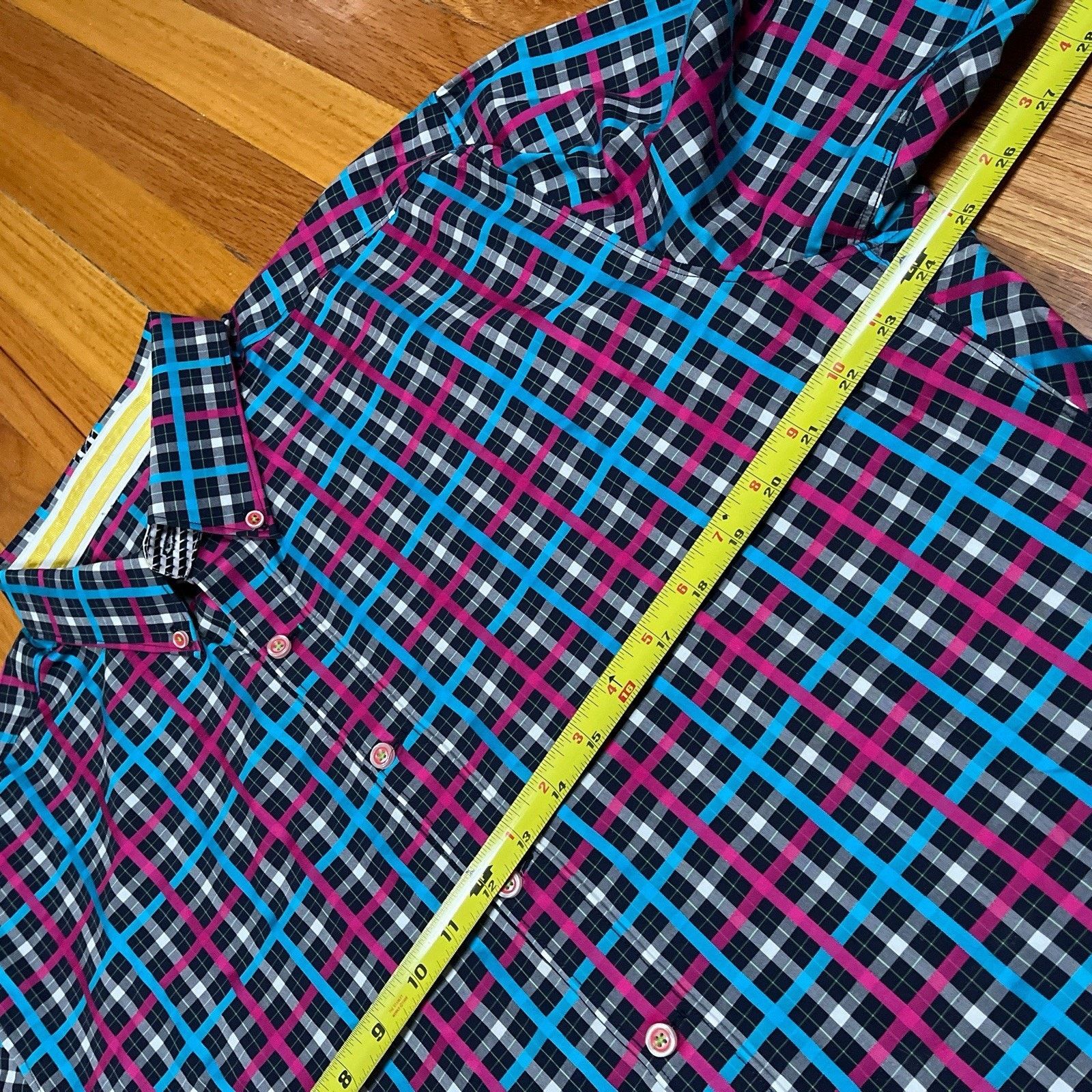 Robert Graham Robert Graham X Tailored Fit Flip Cuff Gingham Grid Plaid Size US XXL / EU 58 / 5 - 6 Thumbnail