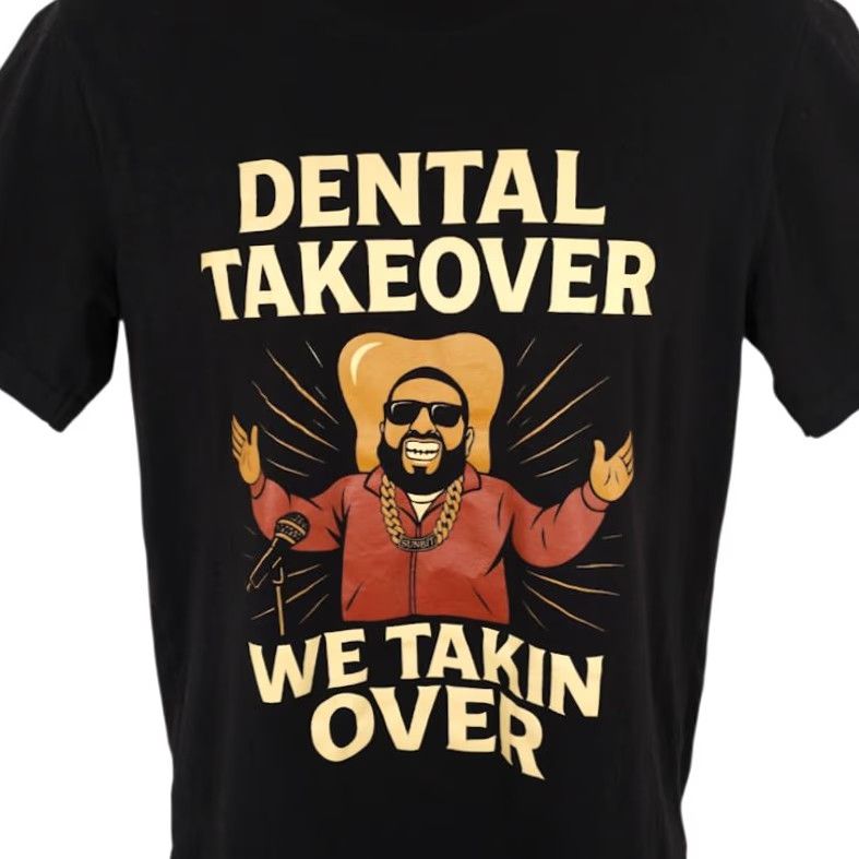 Vintage Funny Dentist T Shirt Mens Size Medium Black Dental Takeover We Takin Over T-Shirt Size US M / EU 48-50 / 2 - 2 Thumbnail