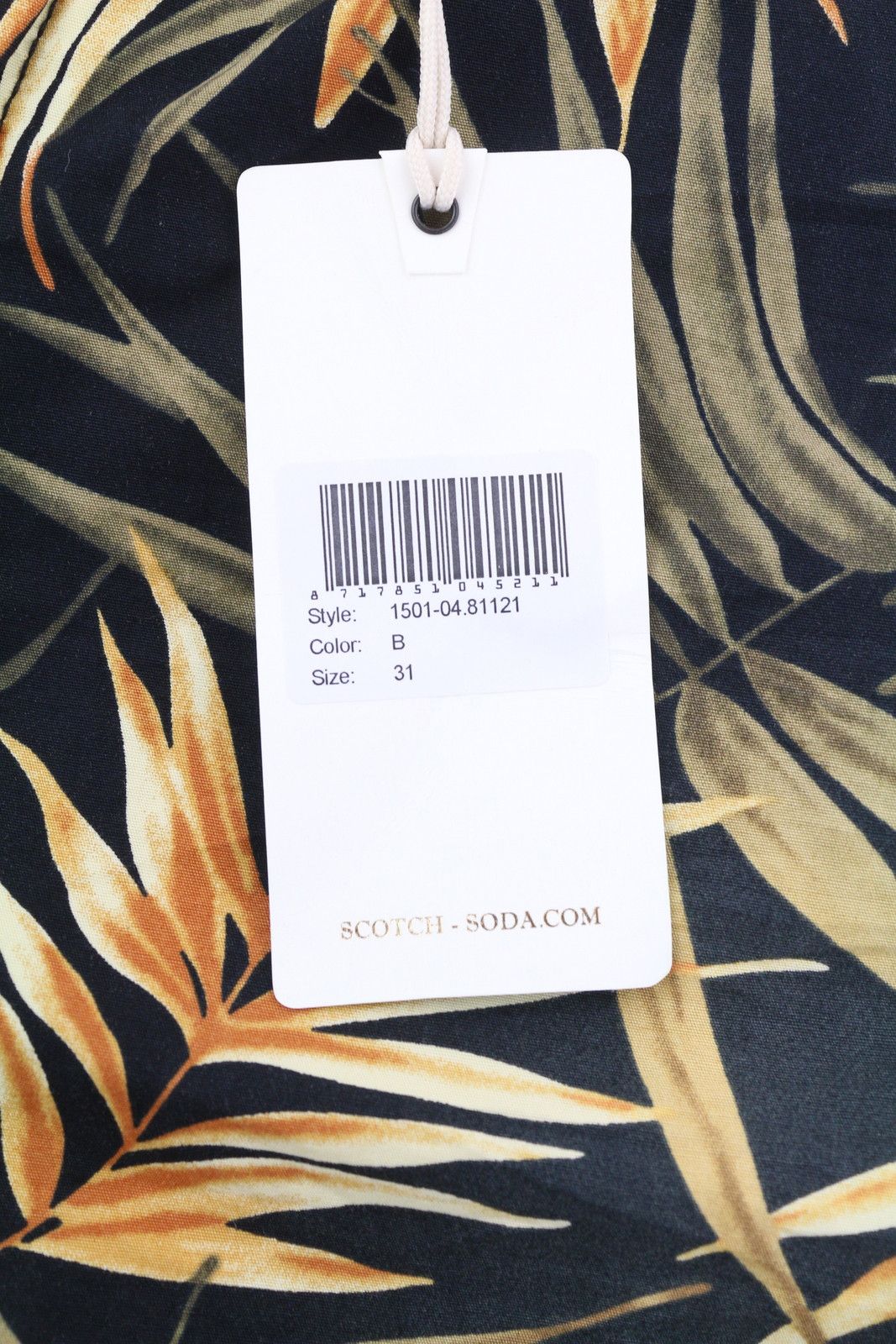 Scotch & Soda W31 Chino Dark Leafs Patterned Zip Fly Logo 84161 Size US 31 - 6 Thumbnail