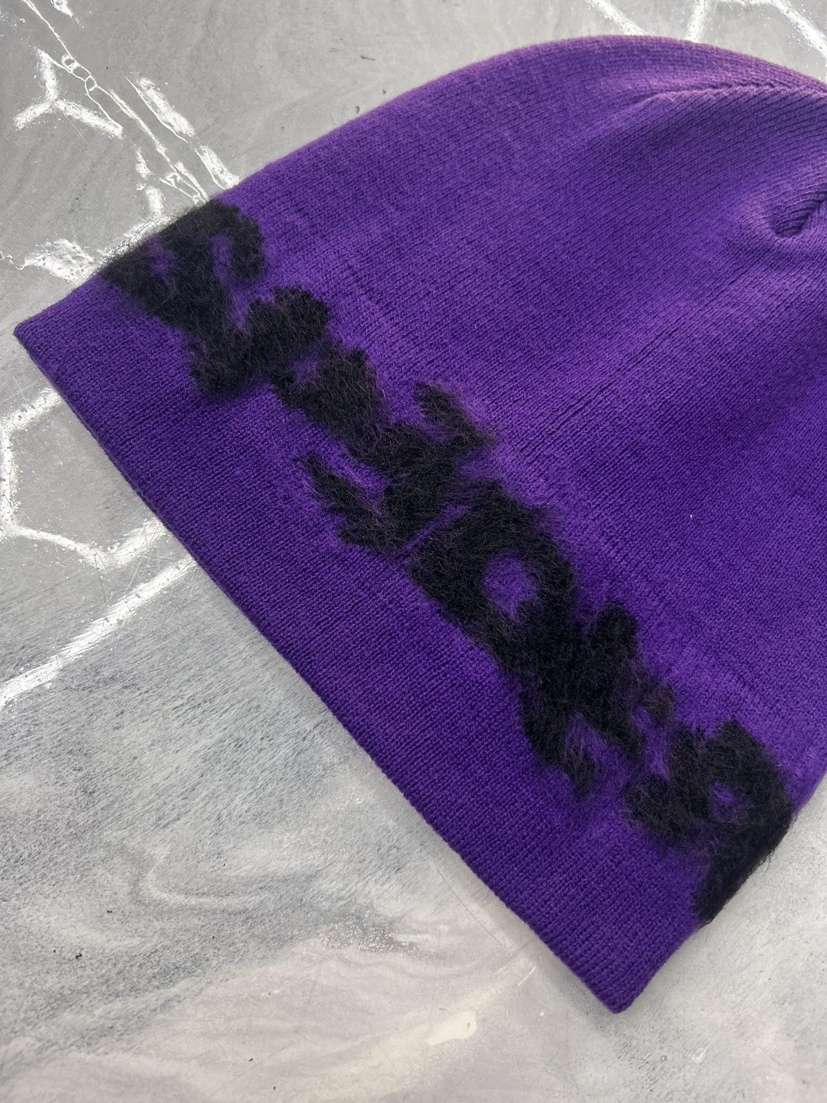 Sp5der Sp5der Purple Black Mohair Beanie Size ONE SIZE - 2 Thumbnail