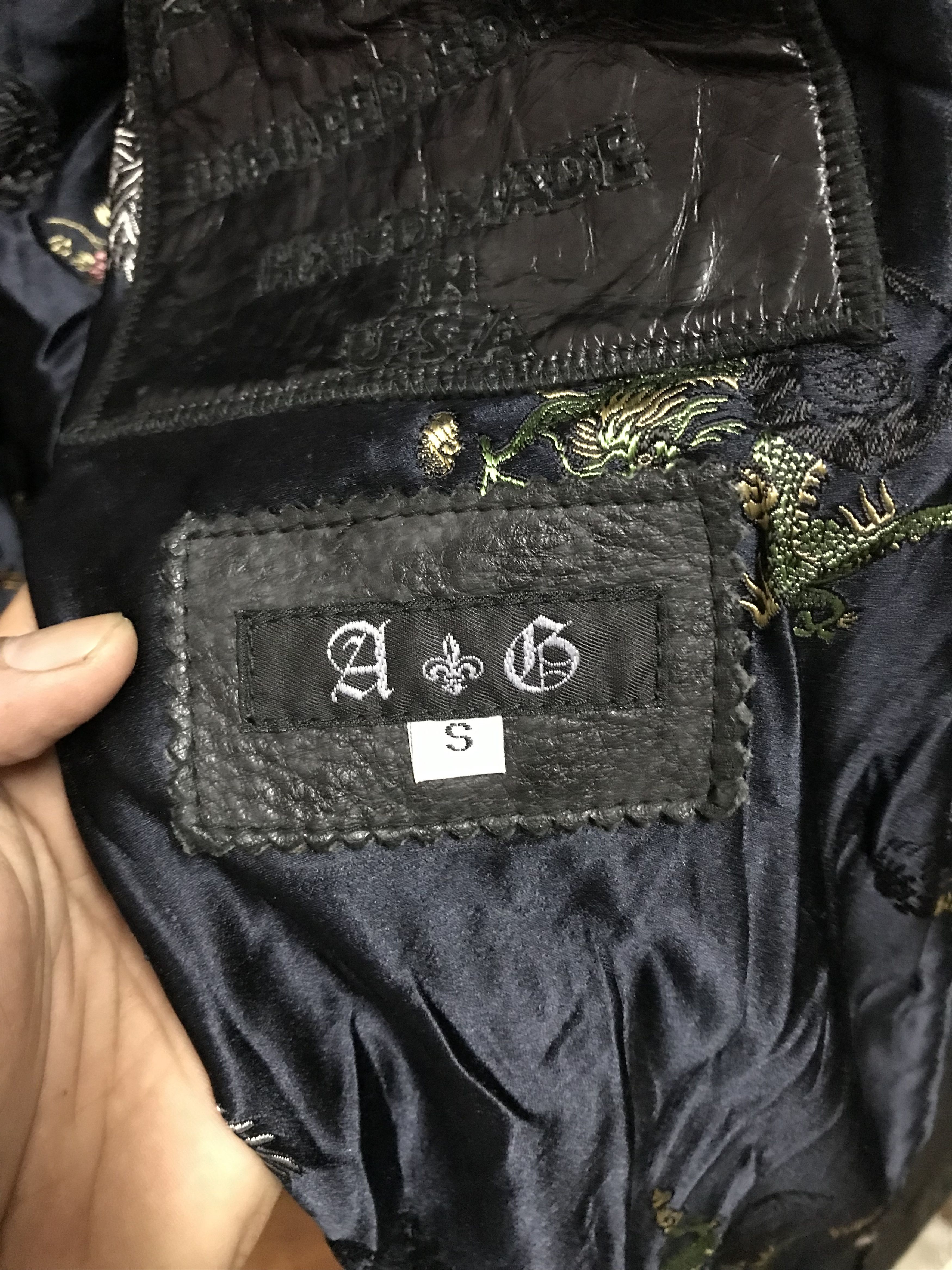 A&G Rock VINTAGE AMAL GUESSOUS TRUCKER LEATHER STERLING BLACK JACKET Size US S / EU 44-46 / 1 - 5 Thumbnail