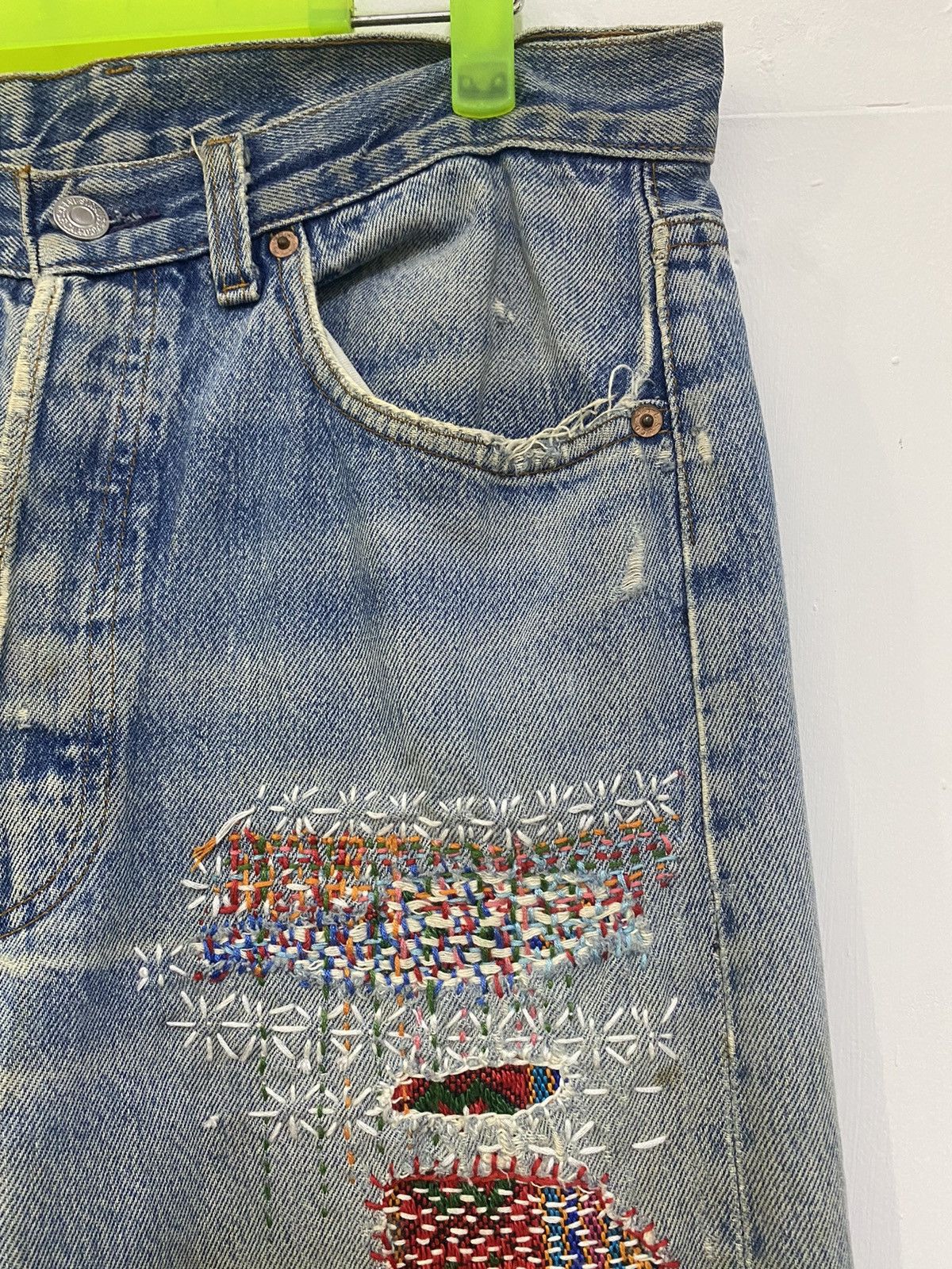 Levi's 💥LEVIS 501 90s REWORK INSPIRE BY KAPITAL BORO SASHIKO JAPAN Size US 32 / EU 48 - 7 Thumbnail