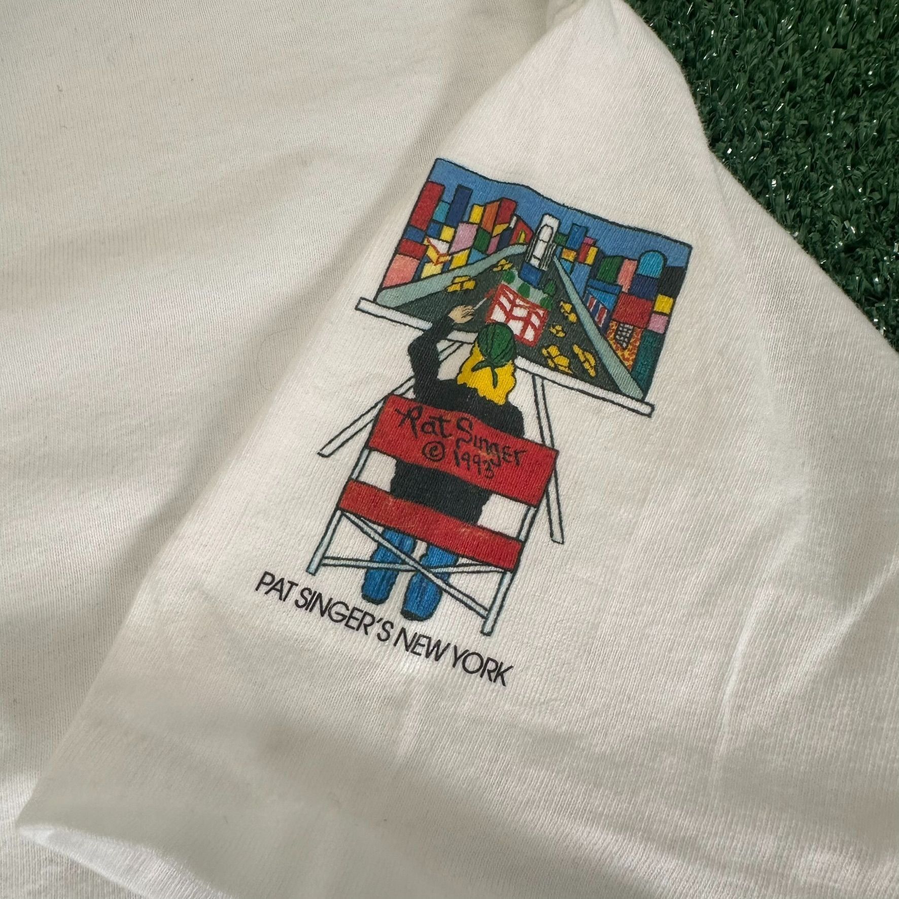 Hanes Vintage 90s Pat Singer New York Times Square T-Shirt Artist Size US M / EU 48-50 / 2 - 6 Thumbnail
