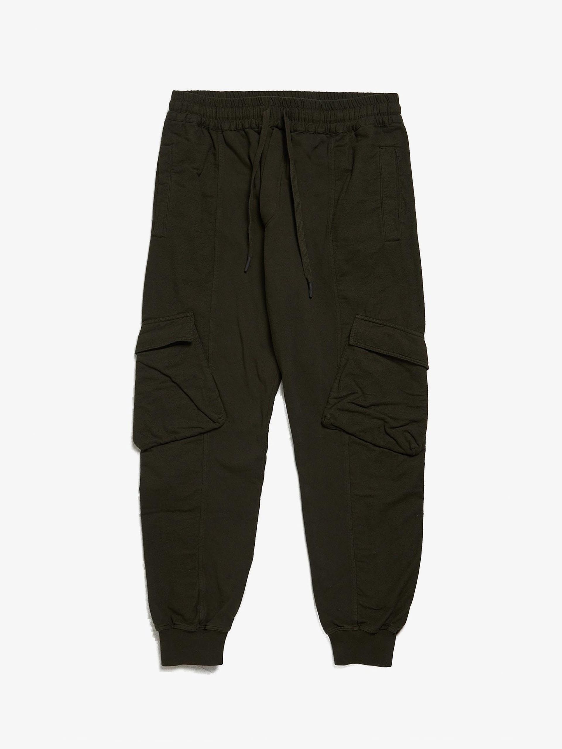 image of Andrea Yaaqov Olive Cargo Cotton Sweatpants, Men's (Size 36)