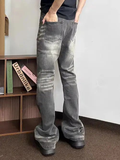 Jean Aged Street Hip Hop Heavy Y2K Wash Micro Flare Jeans Size US 30 / EU 46 - 6 Thumbnail