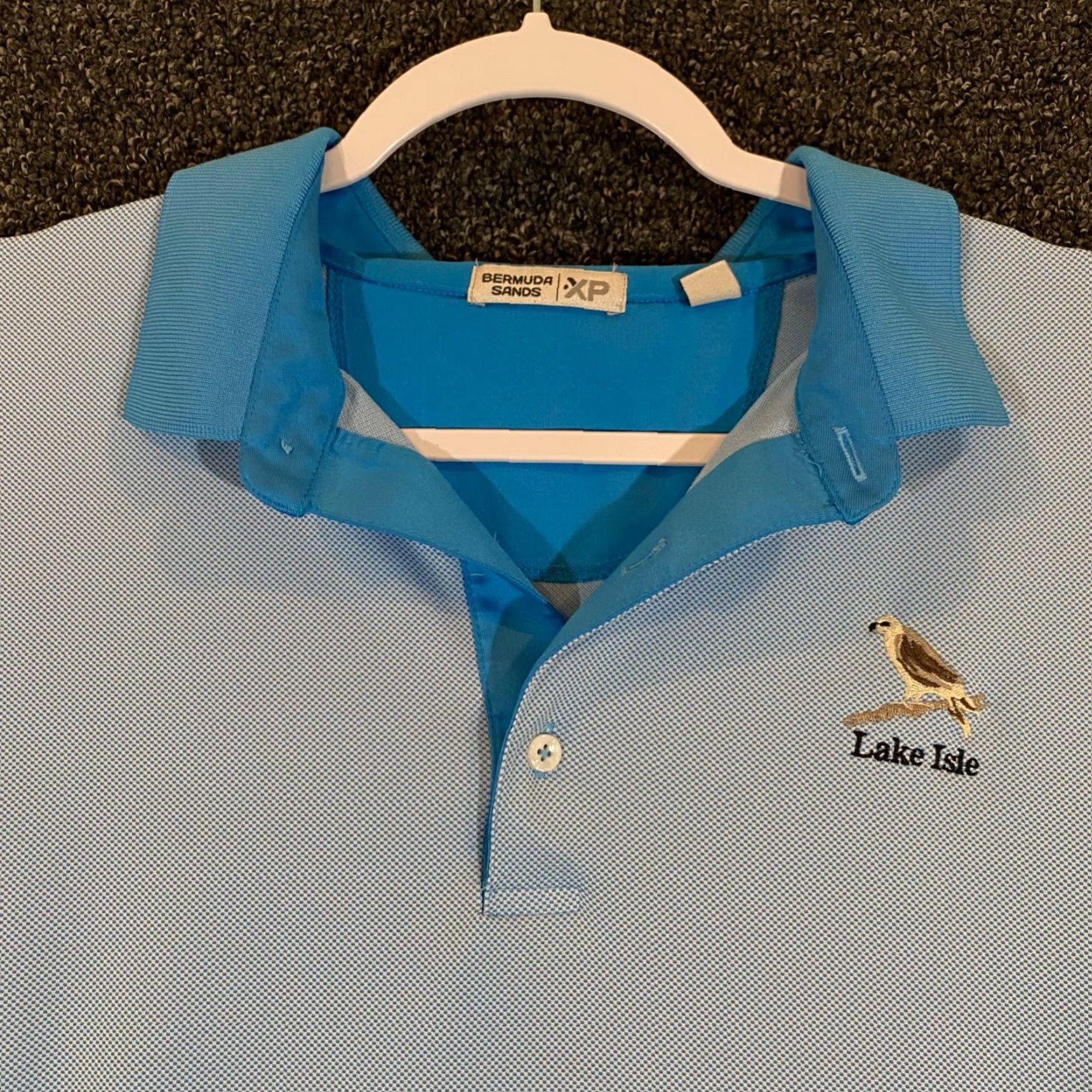 Vintage bermuda sands Shirt XL Blue Golf Course Casual Polo Sport Lake Isle Solid Mens Size US XL / EU 56 / 4 - 2 Thumbnail