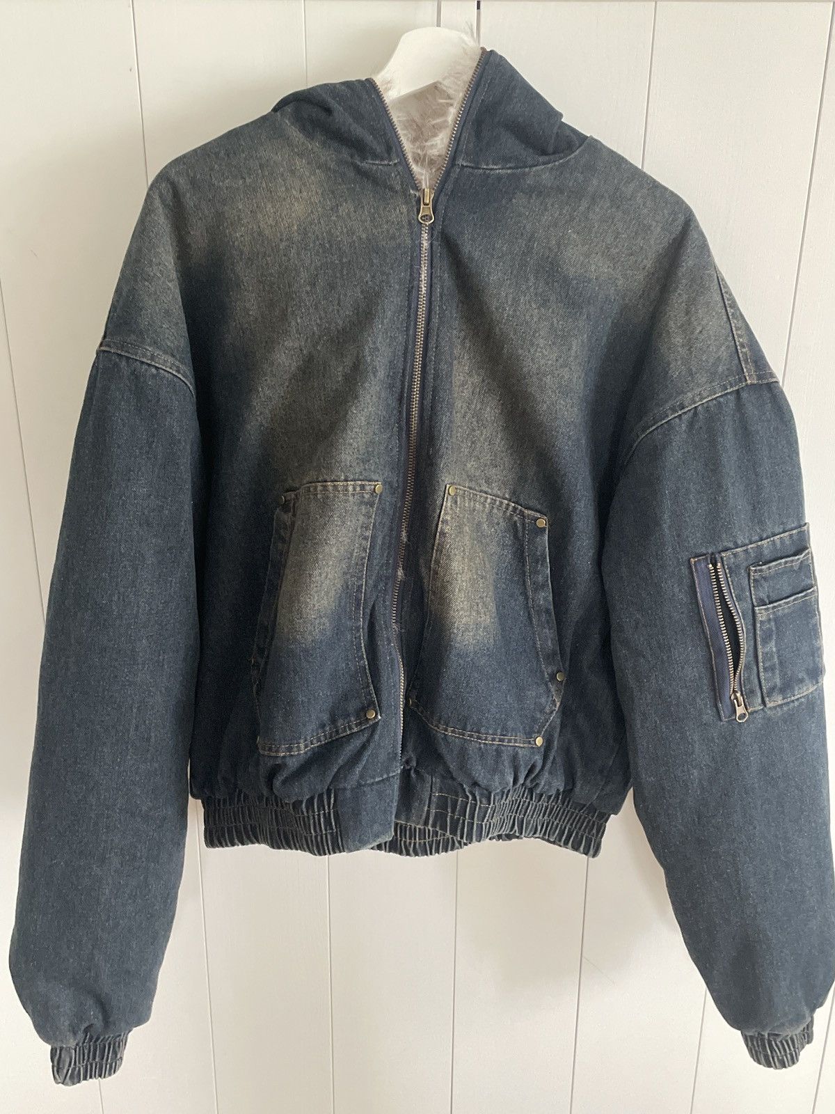 Other Distopion Blue denim jacket with white furr Size US M / EU 48-50 / 2 - 3 Thumbnail