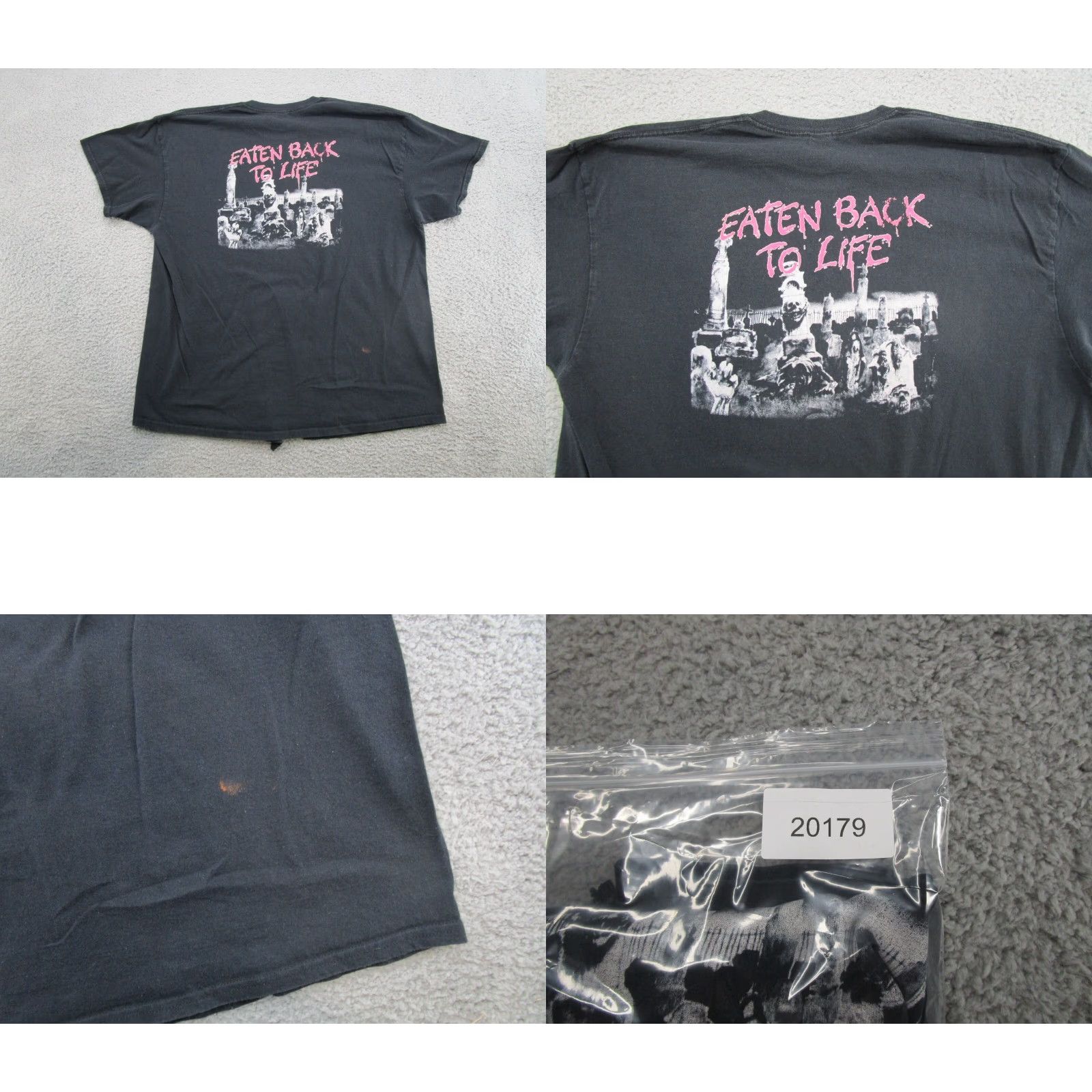 Gildan VINTAGE Y2K Cannibal Corpse Eaten Back To Life Double-Sided Shirt 2XL Black Mens Short Sleeve Graphic Print Read Size US XXL / EU 58 / 5 - 8 Thumbnail