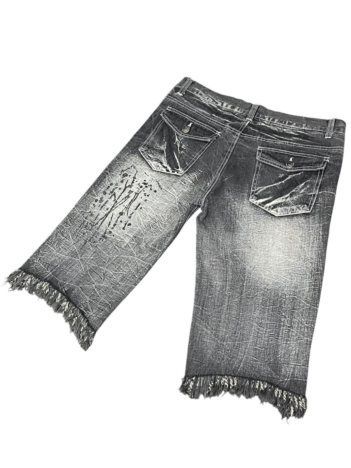 LOWBOX Lowbox Grunge Distressed Paint Splatter Denim Shorts Size US 31 - 8 Thumbnail