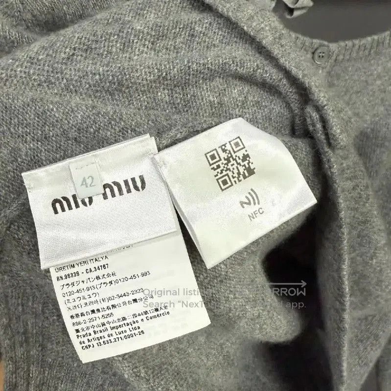 Miu Miu Miu Miu Winter Charcoal Cashmere Cardigan . Size M / US 6-8 / IT 42-44 - 5 Thumbnail
