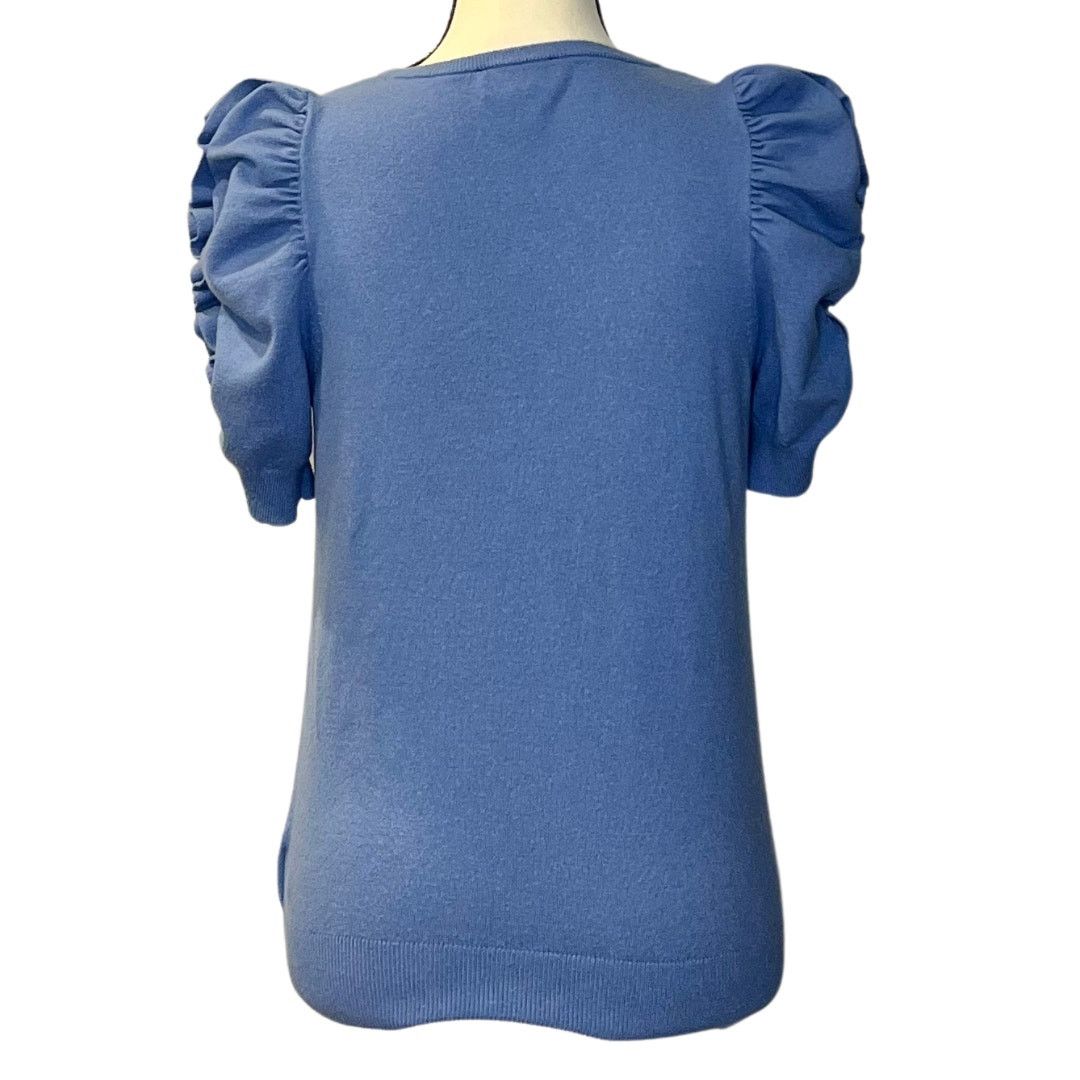 Express Express Women's Blue Ruffle Sleeve Sweater Size M Size M / US 6-8 / IT 42-44 - 2 Thumbnail