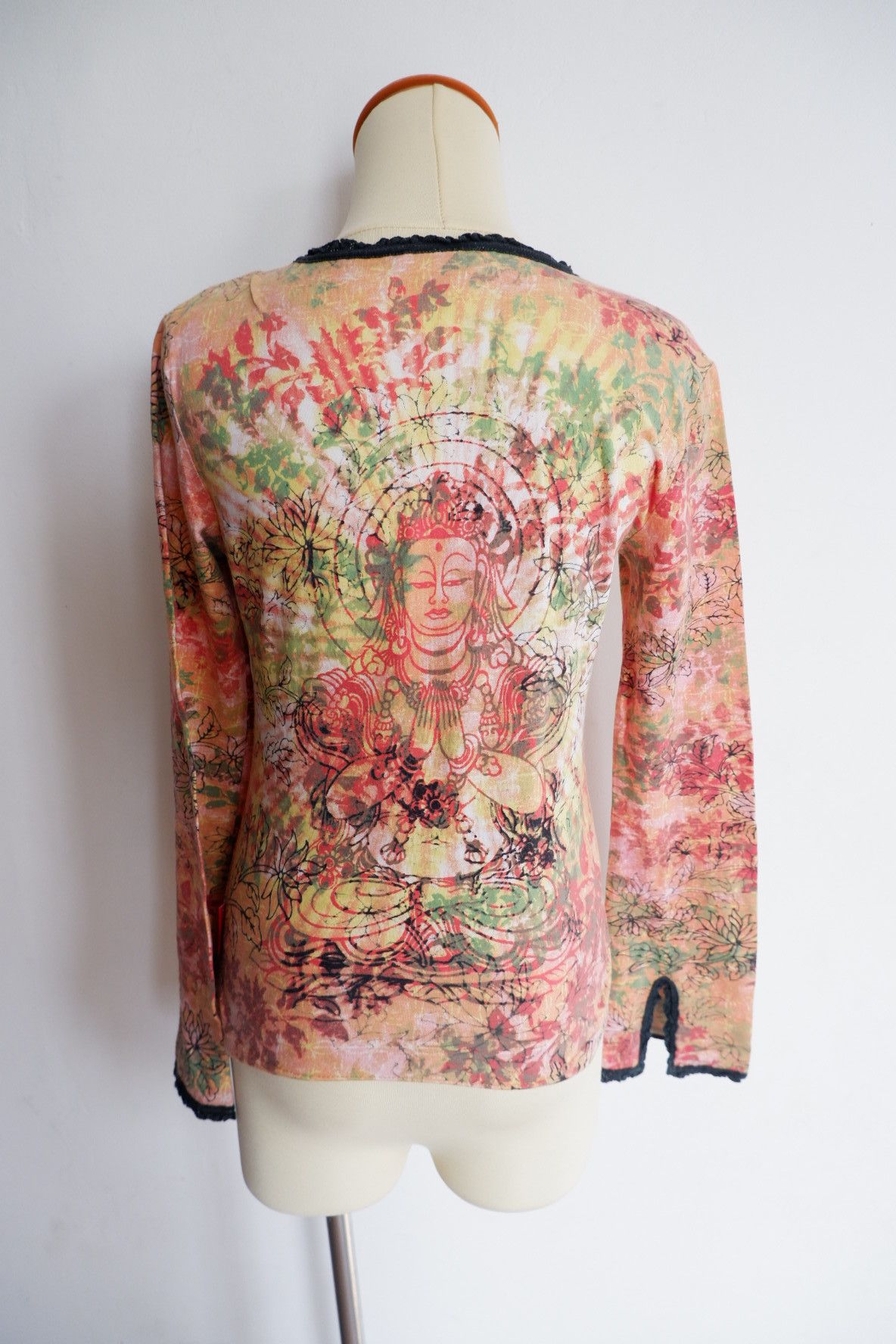 Vivienne Tam 1990s Vintage Rare Vivenne Tam Budha Printed Long Sleeve Size S / US 4 / IT 40 - 6 Thumbnail