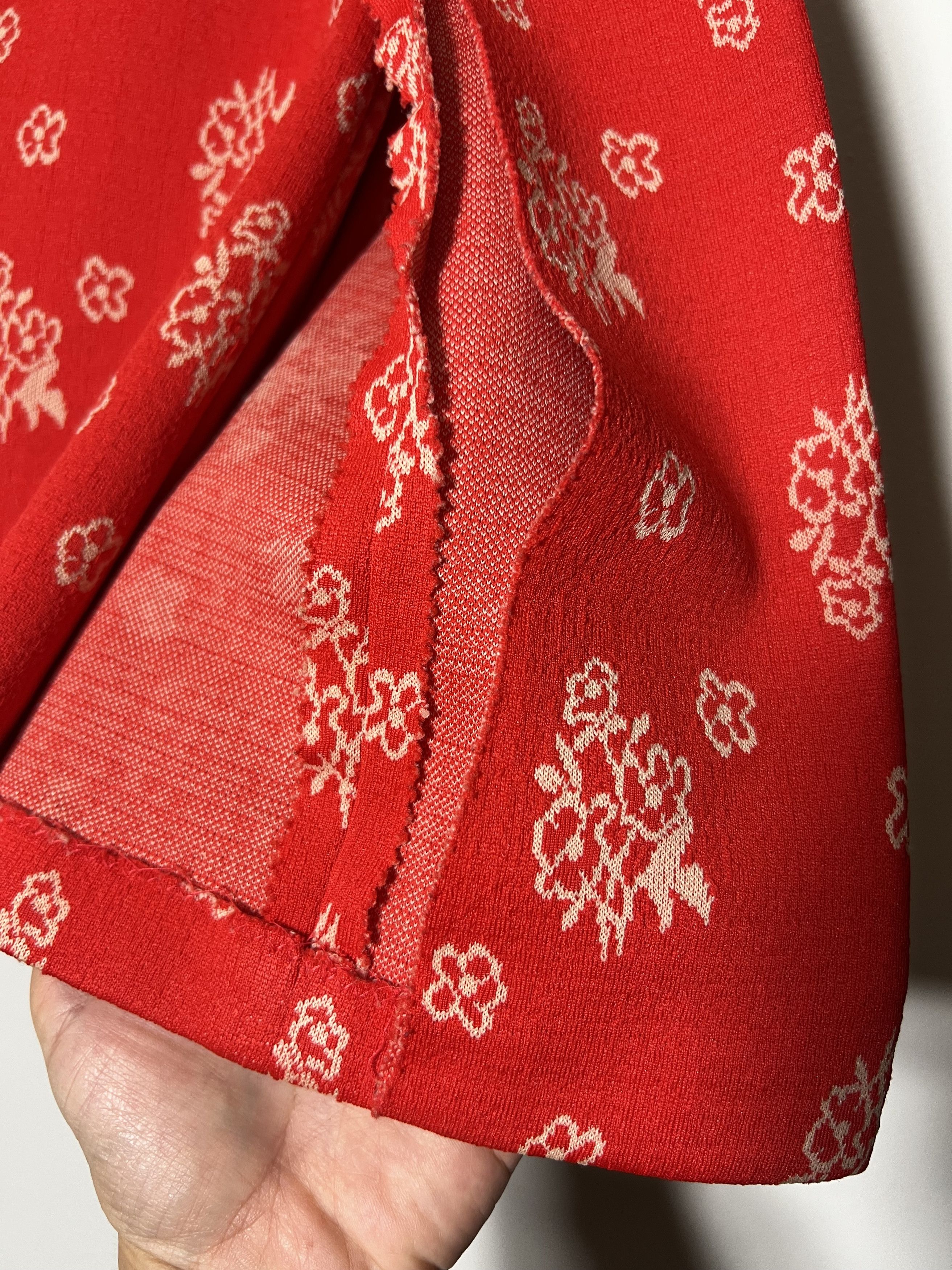Vintage Vintage 60's-70's 2pcs High Waist Red Chinese Floral Suit Size 28" / US 6 / IT 42 - 7 Thumbnail
