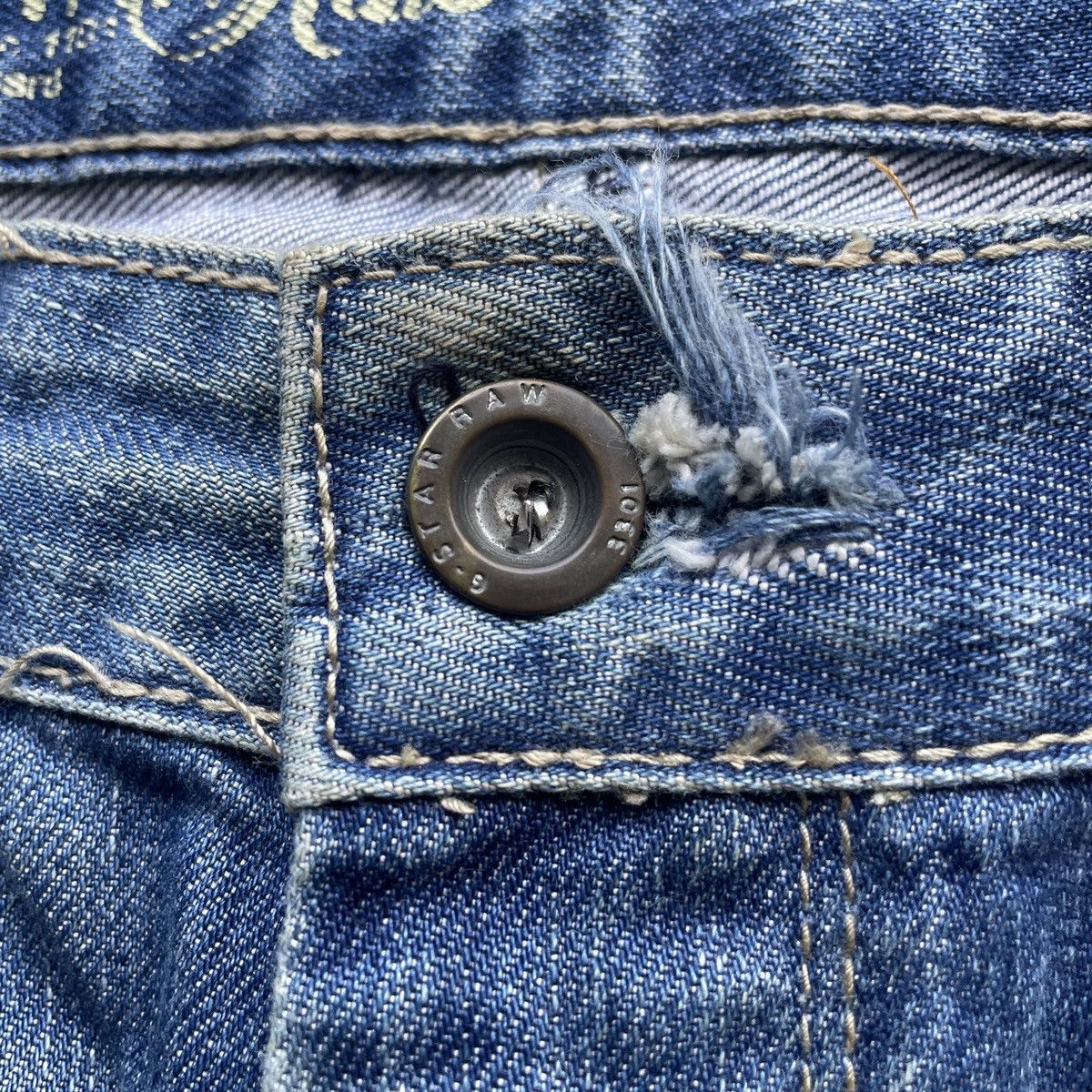 G-Star Rare🔥Vintage G-Star Raw Double Knee Denim Jeans Pants Faded Size US 32 / EU 48 - 8 Thumbnail