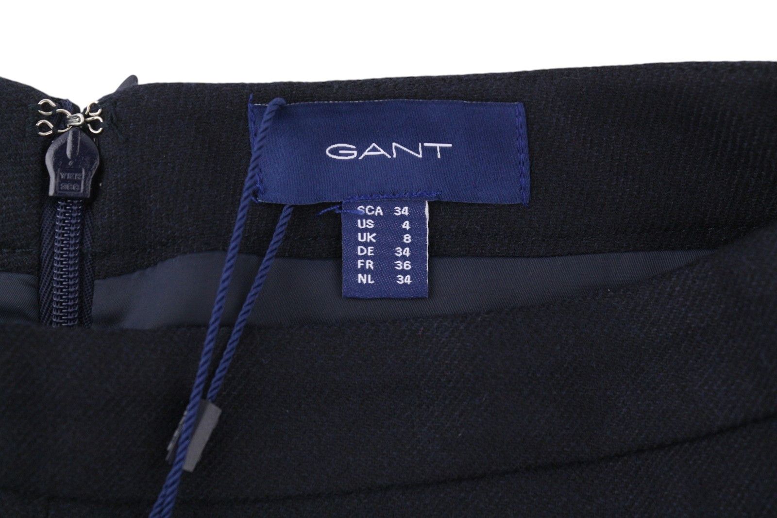 Gant WASHABLE STRETCH WOOL EU34 Dark Blue Pleat Skirt 85354 Size 26" / US 2 / IT 38 - 9 Thumbnail
