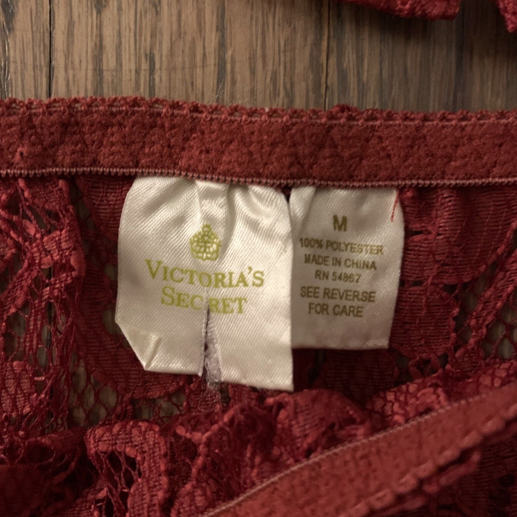 Victoria's Secret VINTAGE Victoria's Secret LACE Bikini Panty Bralette Set M RED BURGANDY Sexy NSFW NWOT Size ONE SIZE - 3 Thumbnail