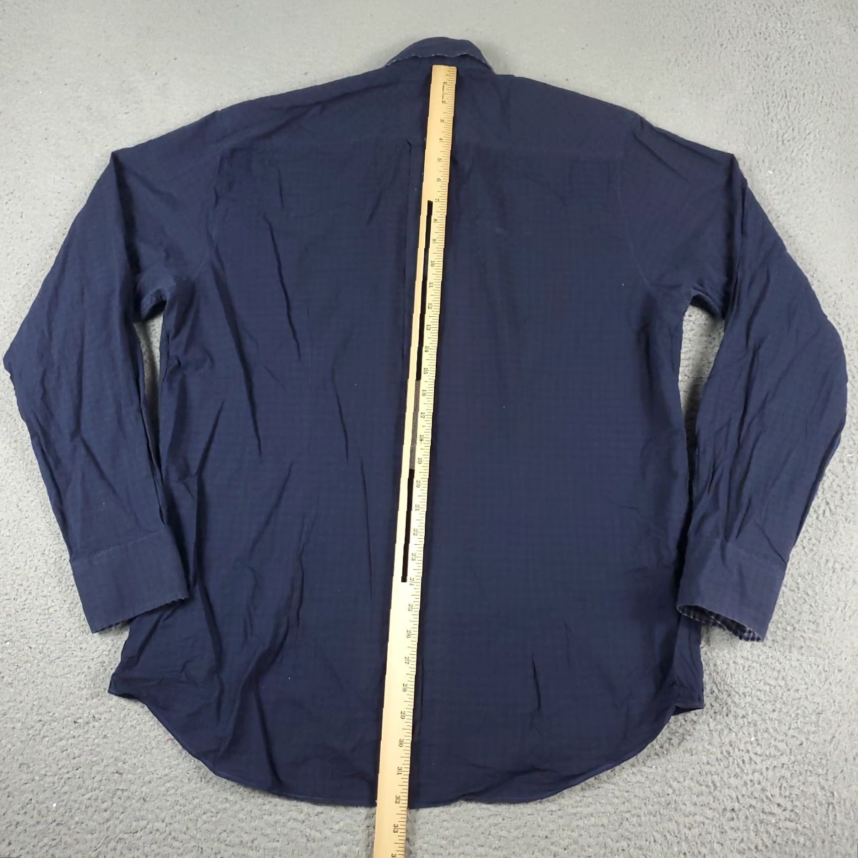 BUGATCHI VINTAGE Bugatchi Uomo Shirt Mens XL Blue Check Button-Up Long Sleeve — Regular Fit, Collared, Cotton, Business Casual Formal, Men’s Shirt Size US XL / EU 56 / 4 - 3 Thumbnail