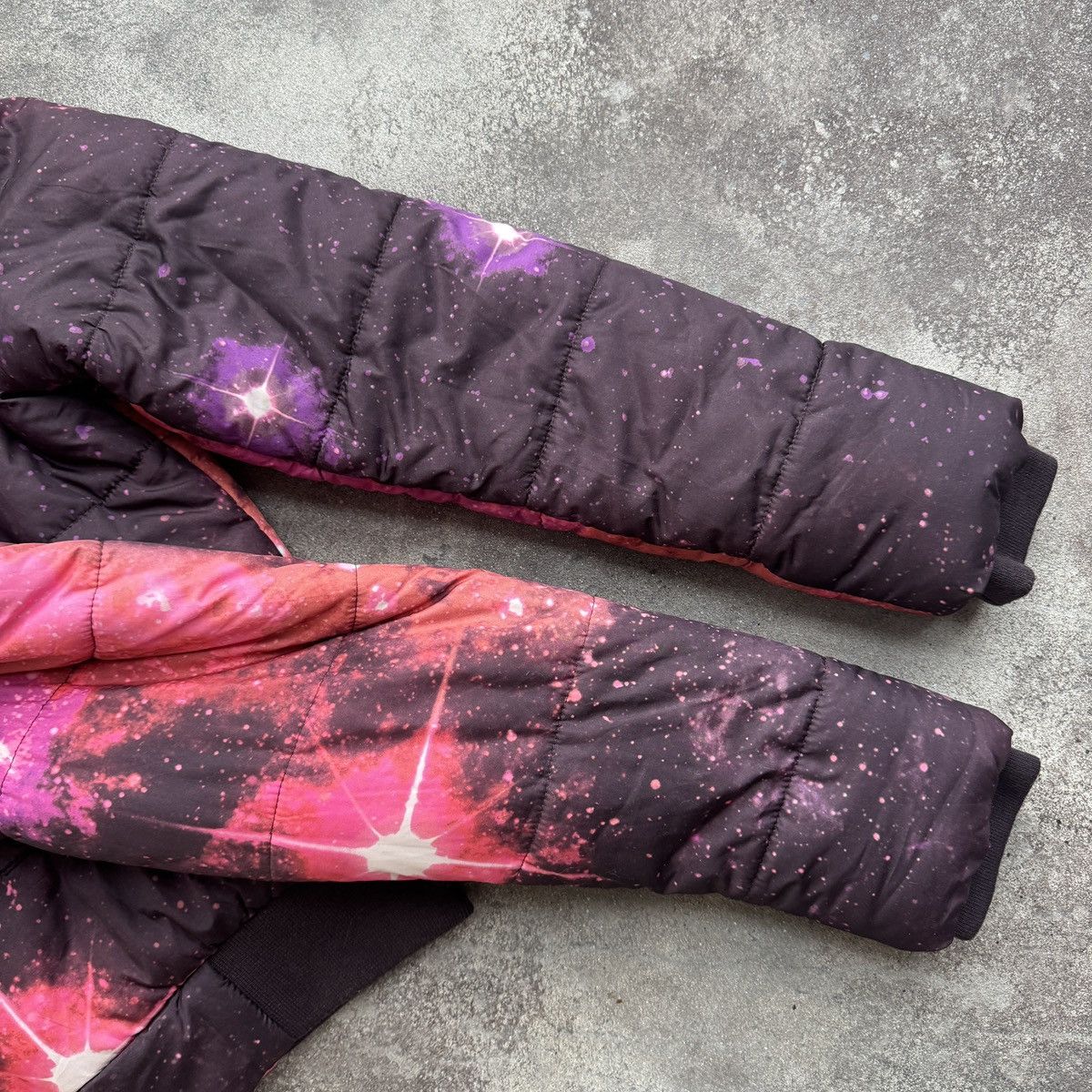 Japanese Brand Fbsister Y2K Galaxy Print Faux Fur Hooded Puffer Jacket Size M / US 6-8 / IT 42-44 - 9 Thumbnail