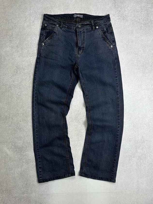 Versace Vintage Versace Big Logo Medusa Y2K Denim Jeans 30 Size US 30 / EU 46 - 5 Thumbnail