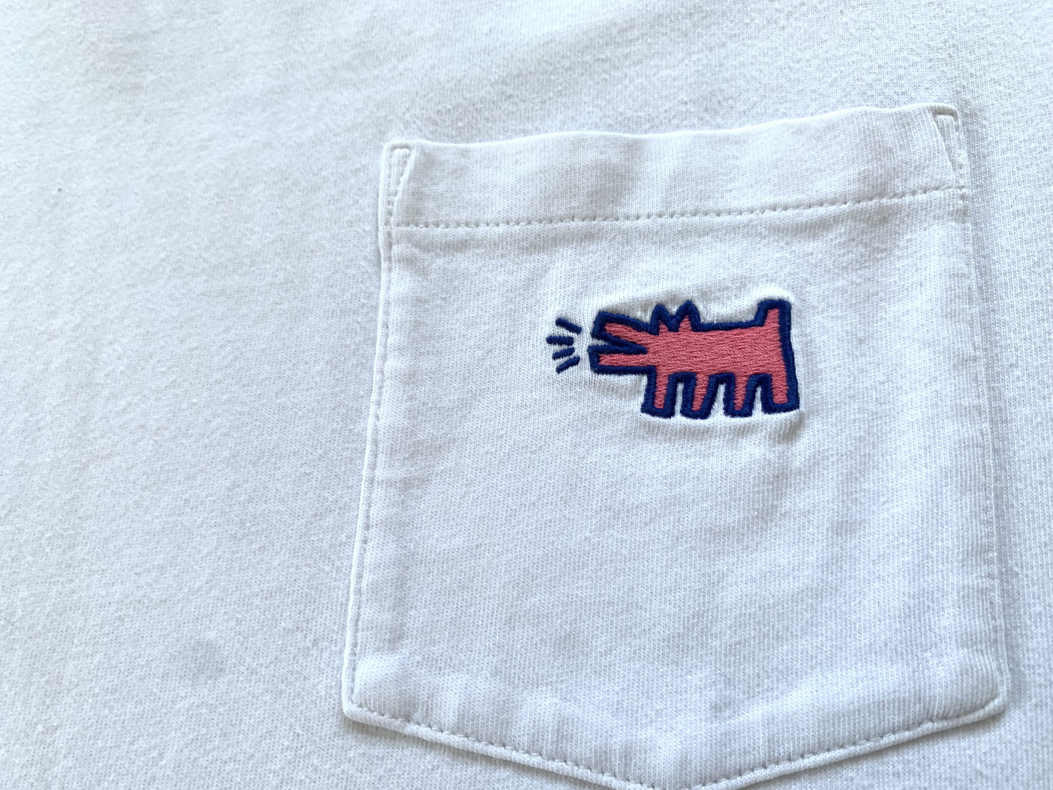 Japanese Brand × Keith Haring × Uniqlo Keith Haring Uniqlo White Pocket T Shirt Size US XL / EU 56 / 4 - 5 Thumbnail