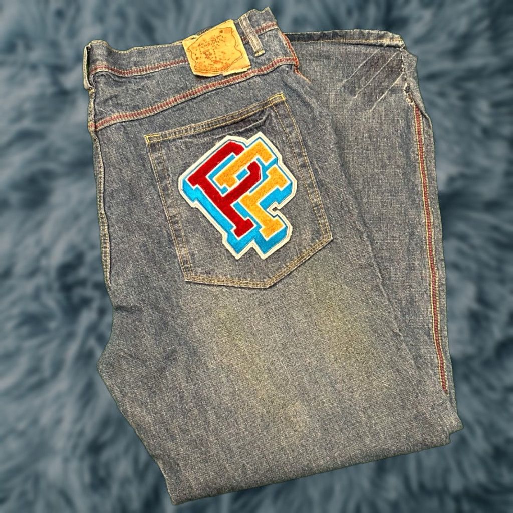 Phat Farm VINTAGE Phat Farm Jeans VTG Mens 38 Skater Grunge Y2K Baggy Wide-Leg 38x33 Blue Size US 38 / EU 54 - 1 Thumbnail