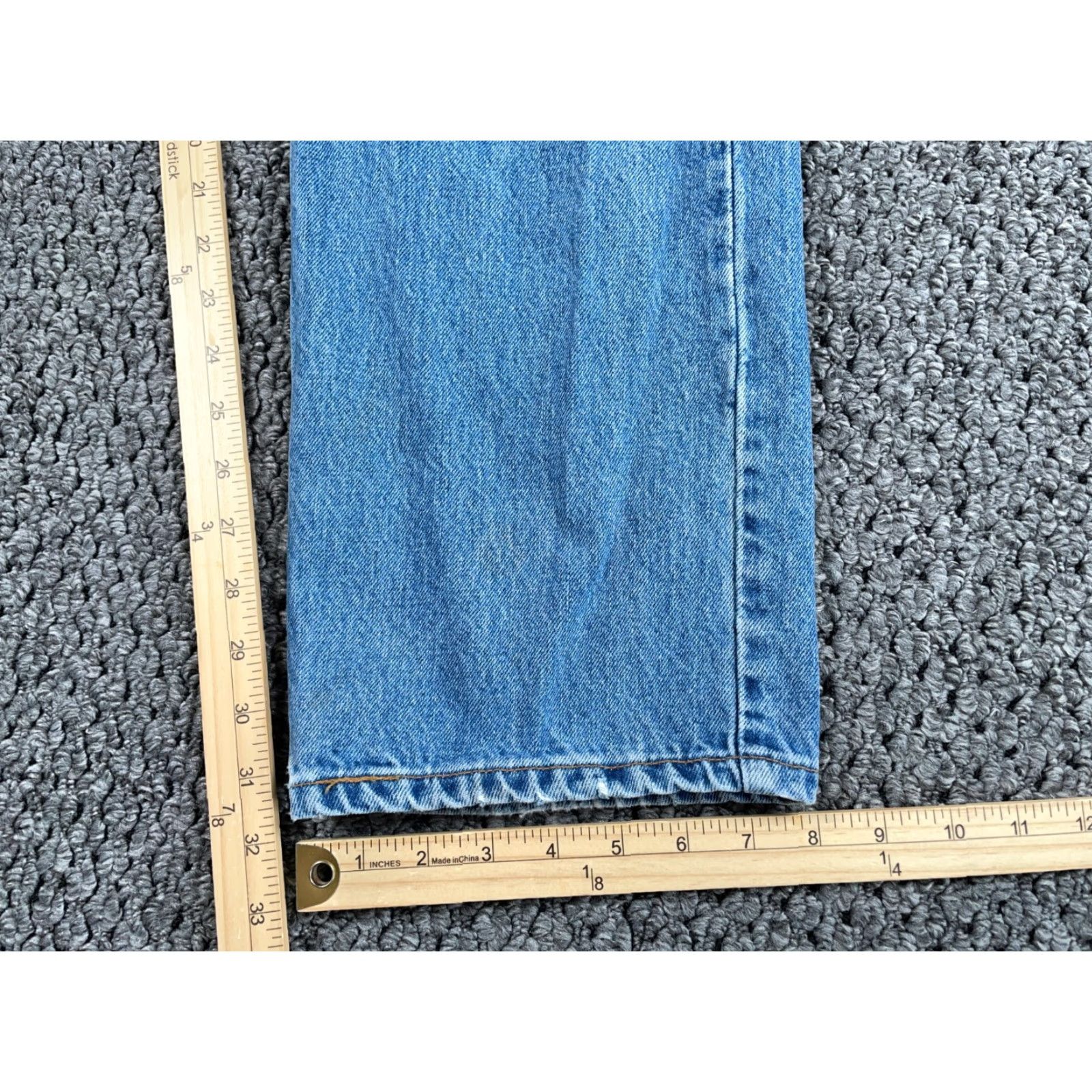 Levi's VINTAGE Levi's Jeans 505 Regular Fit Men 36 x 32 Blue Orange Tab 90s Grunge Retro Football Style Mens Jeans Size US 36 / EU 52 - 6 Thumbnail