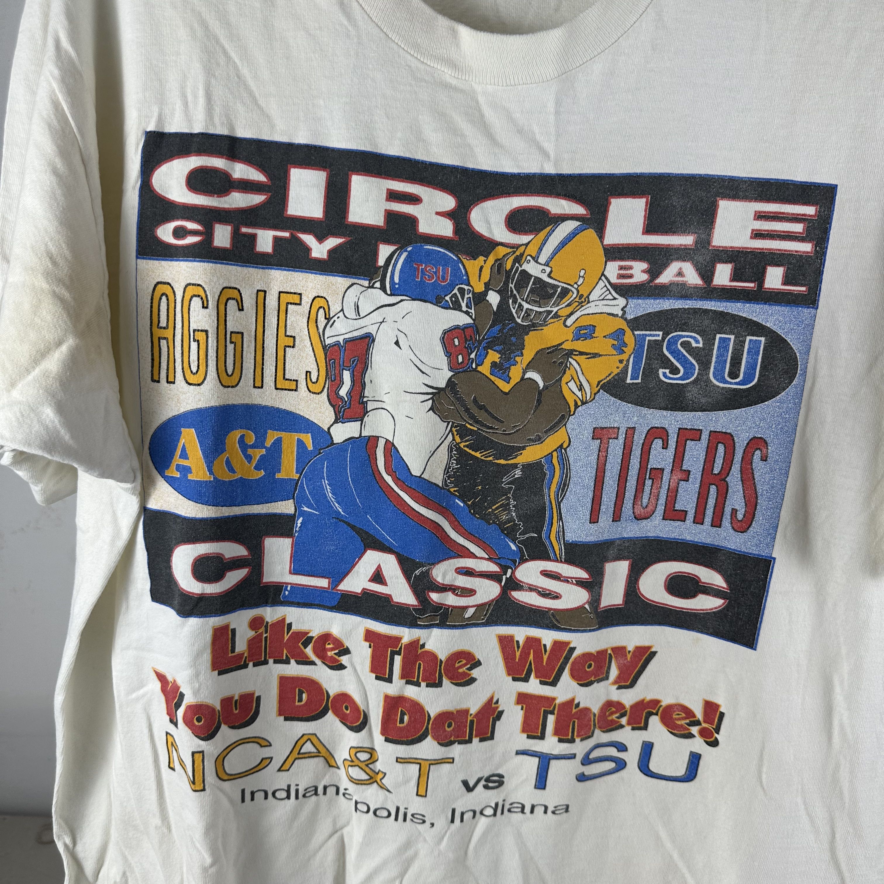 Vintage ​​​​Vintage 90s Circle City Classic NCA&T VS TSU T-shirt Size US XL / EU 56 / 4 - 2 Thumbnail