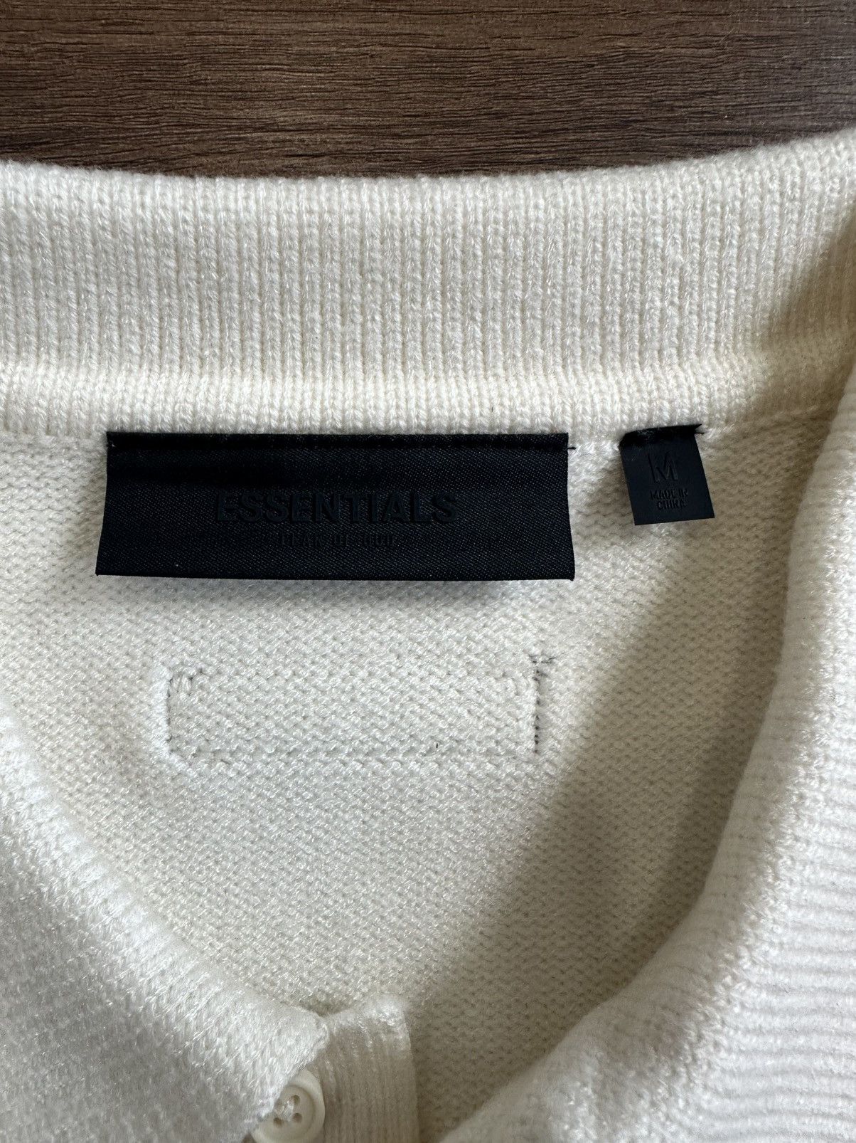 Fear of God Fear of God Essentials Cream Knit Polo Size US M / EU 48-50 / 2 - 3 Thumbnail