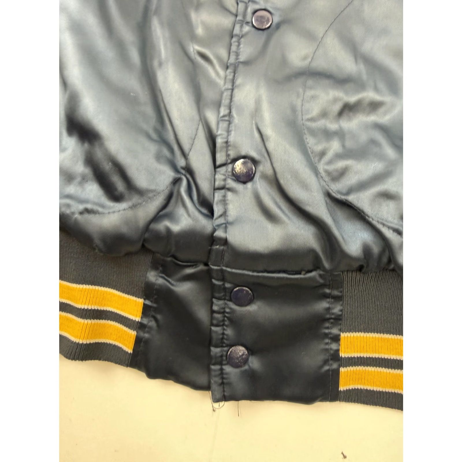Dunbrooke VINTAGE Dunbrooke Pla-Jac Jacket Mens Large Blue Satin Varsity RLW Net Supplies Size US L / EU 52-54 / 3 - 6 Thumbnail